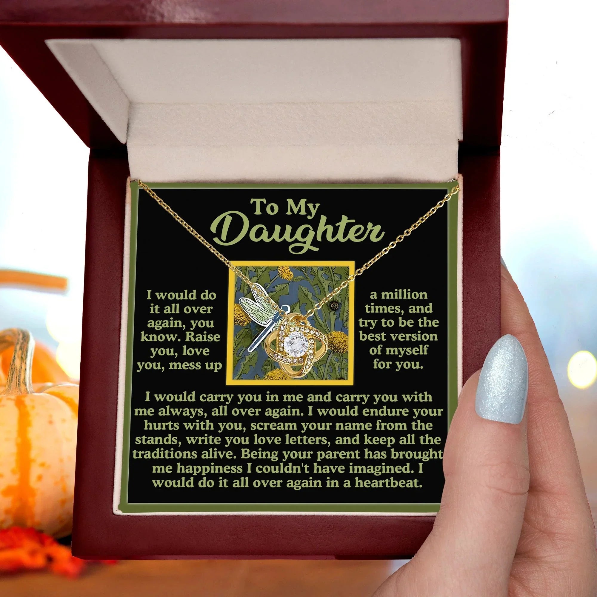 Gift for Daughter - All Over Again - Love Knot Pendant Necklace