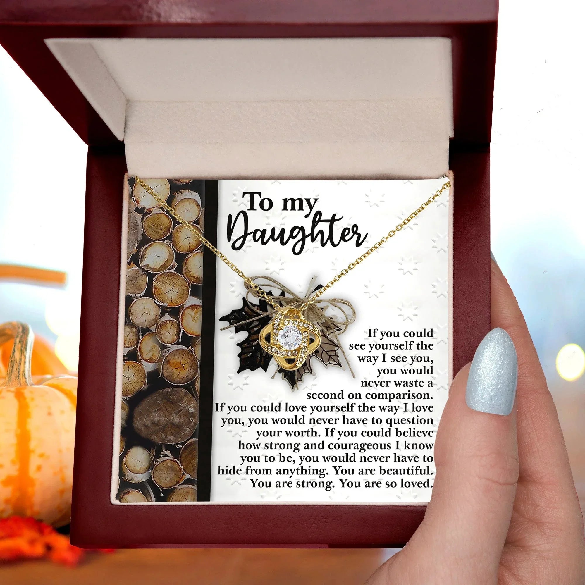 Gift for Daughter - Straighten Your Crown- Love Knot Pendant Necklace