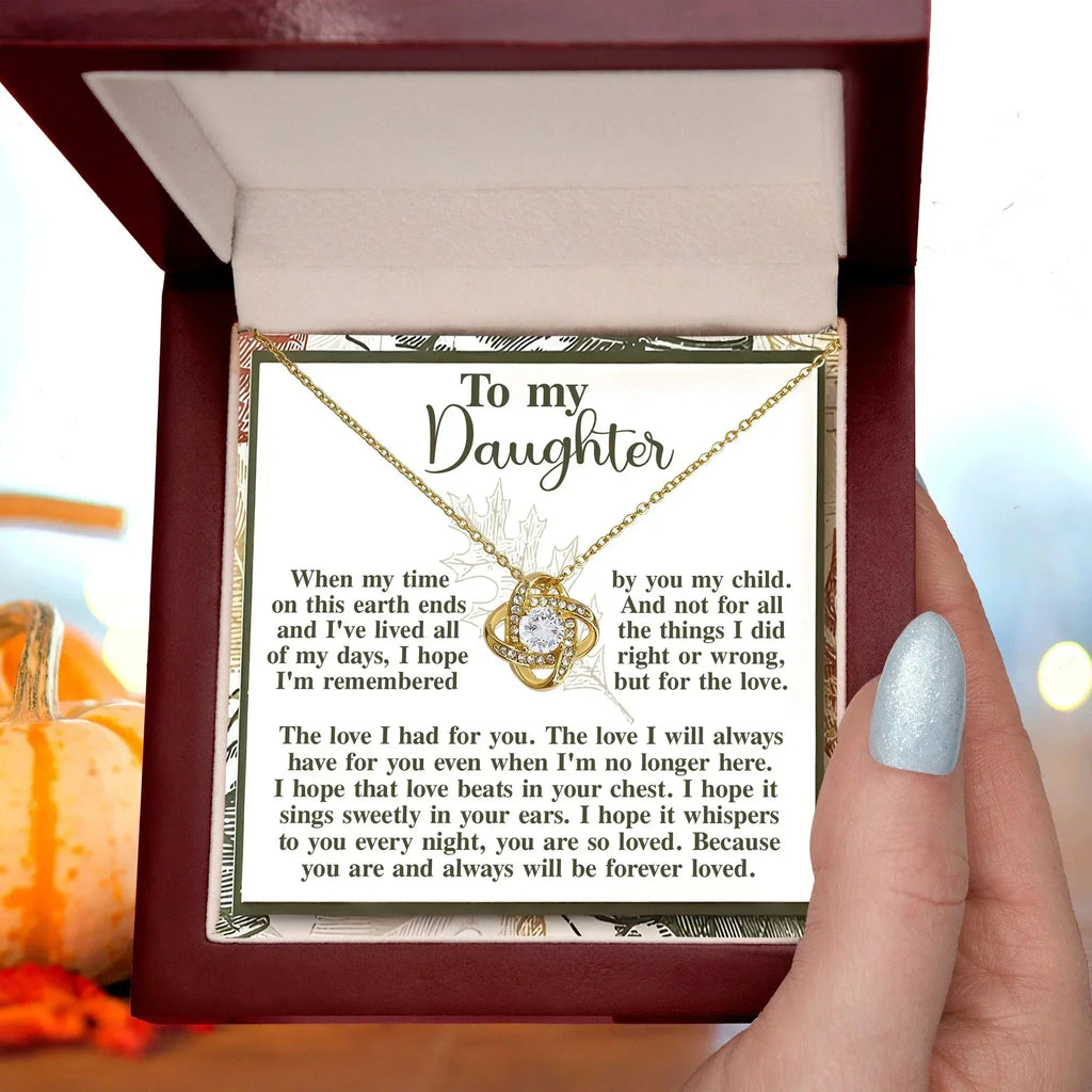 Gift for Daughter - In Your Ears - Love Knot Pendant Necklace