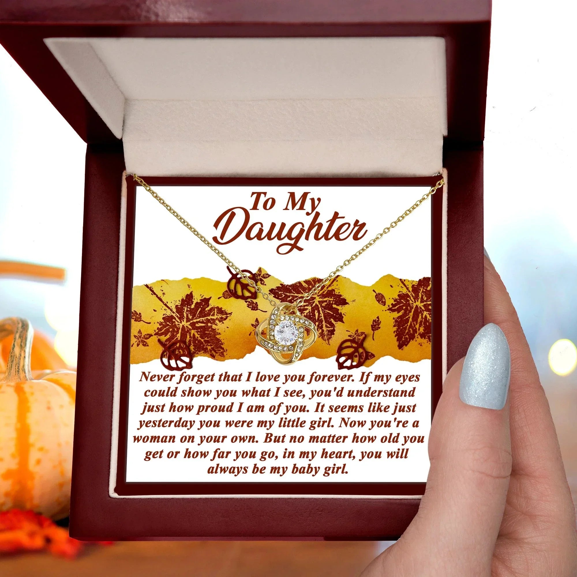 Gift for Daughter - On Your Own - Love Knot Pendant Necklace