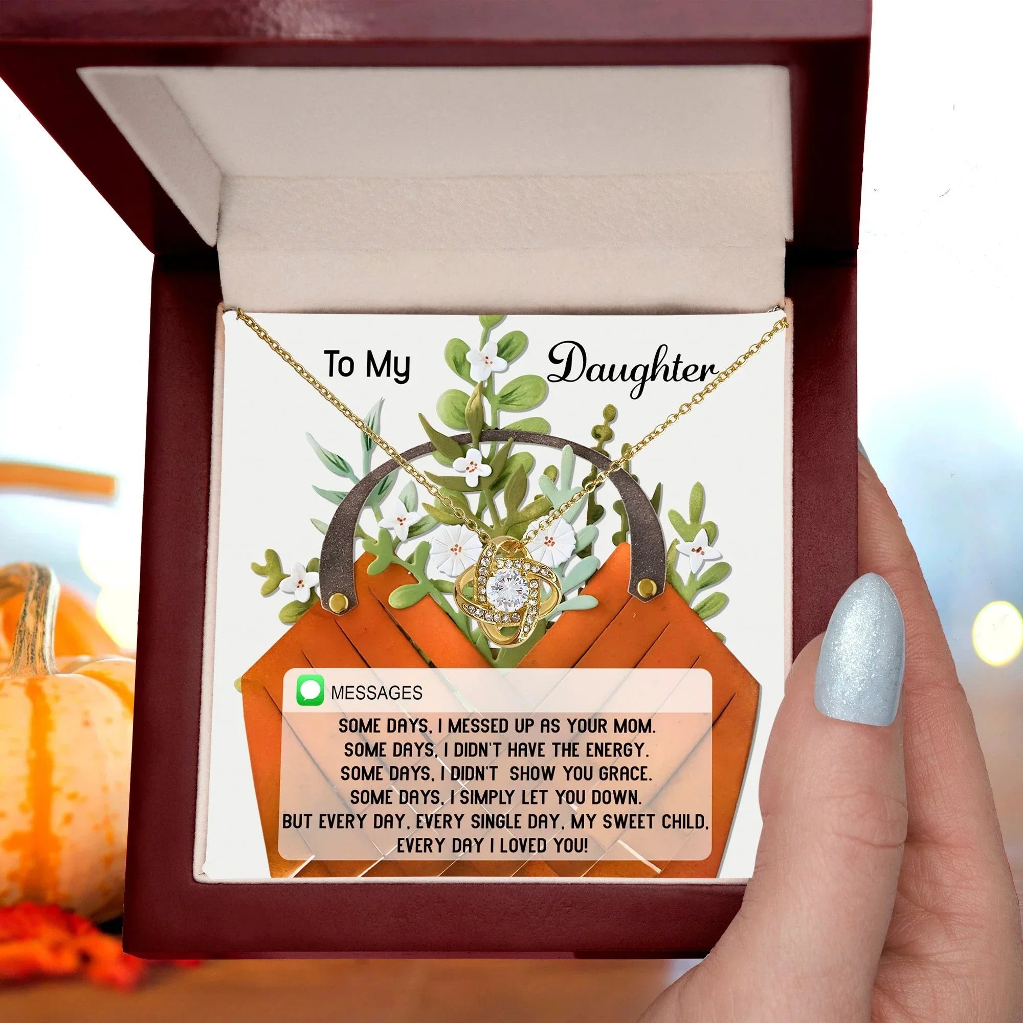 Gift for Daughter - Show You Grace - Love Knot Pendant Necklace