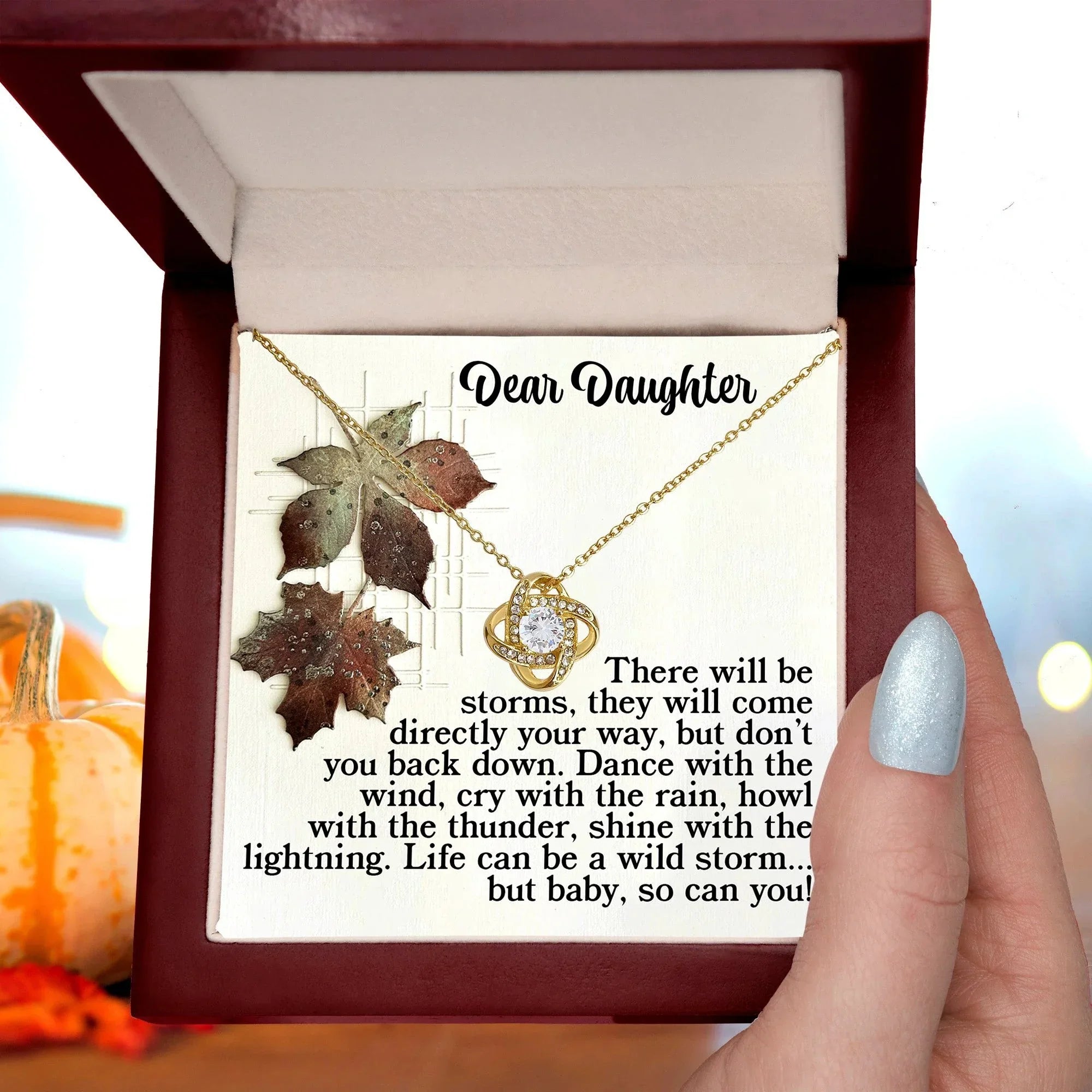 Gift for Daughter - With The Thunder - Love Knot Pendant Necklace