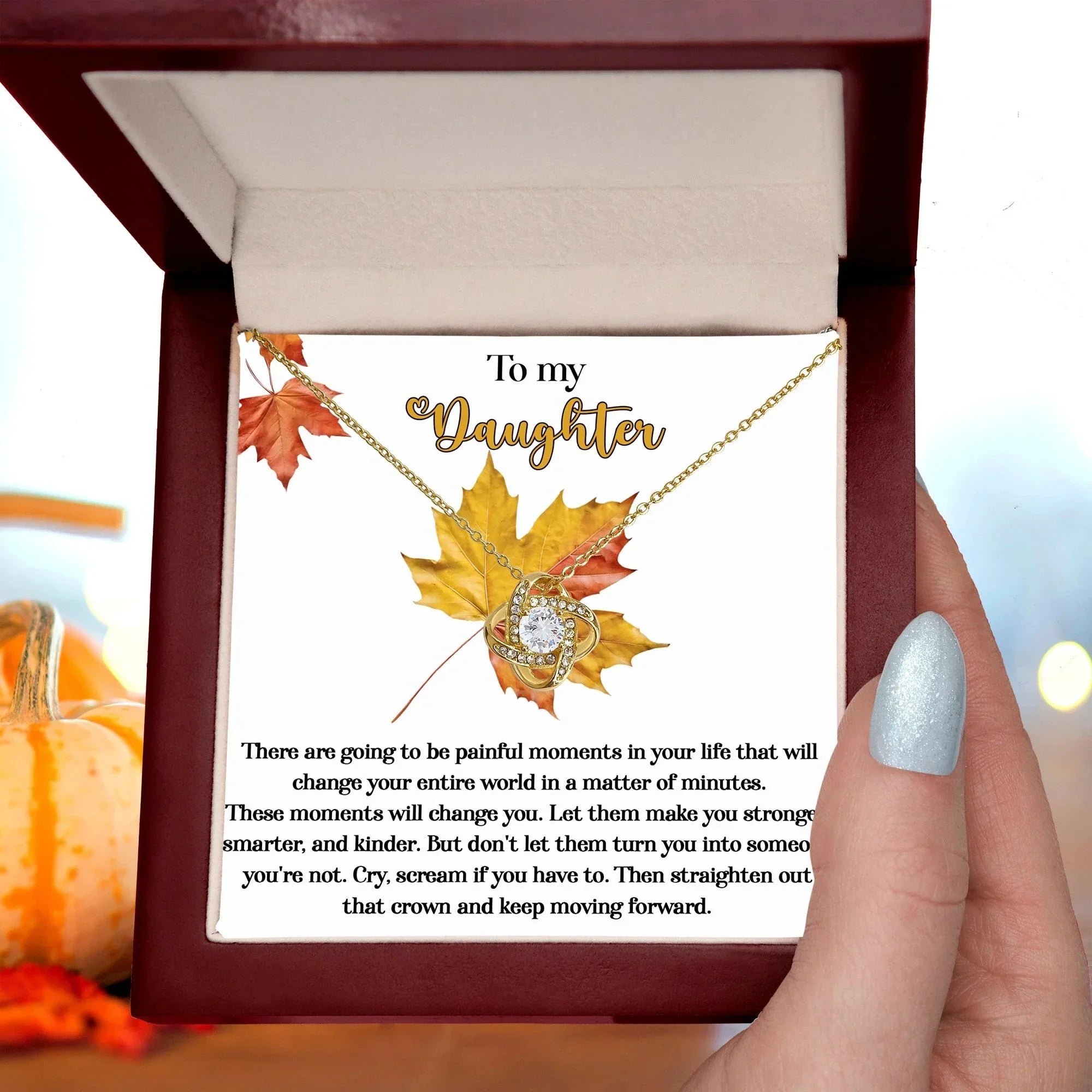 Gift for Daughter - Make You Stronger - Love Knot Pendant Necklace