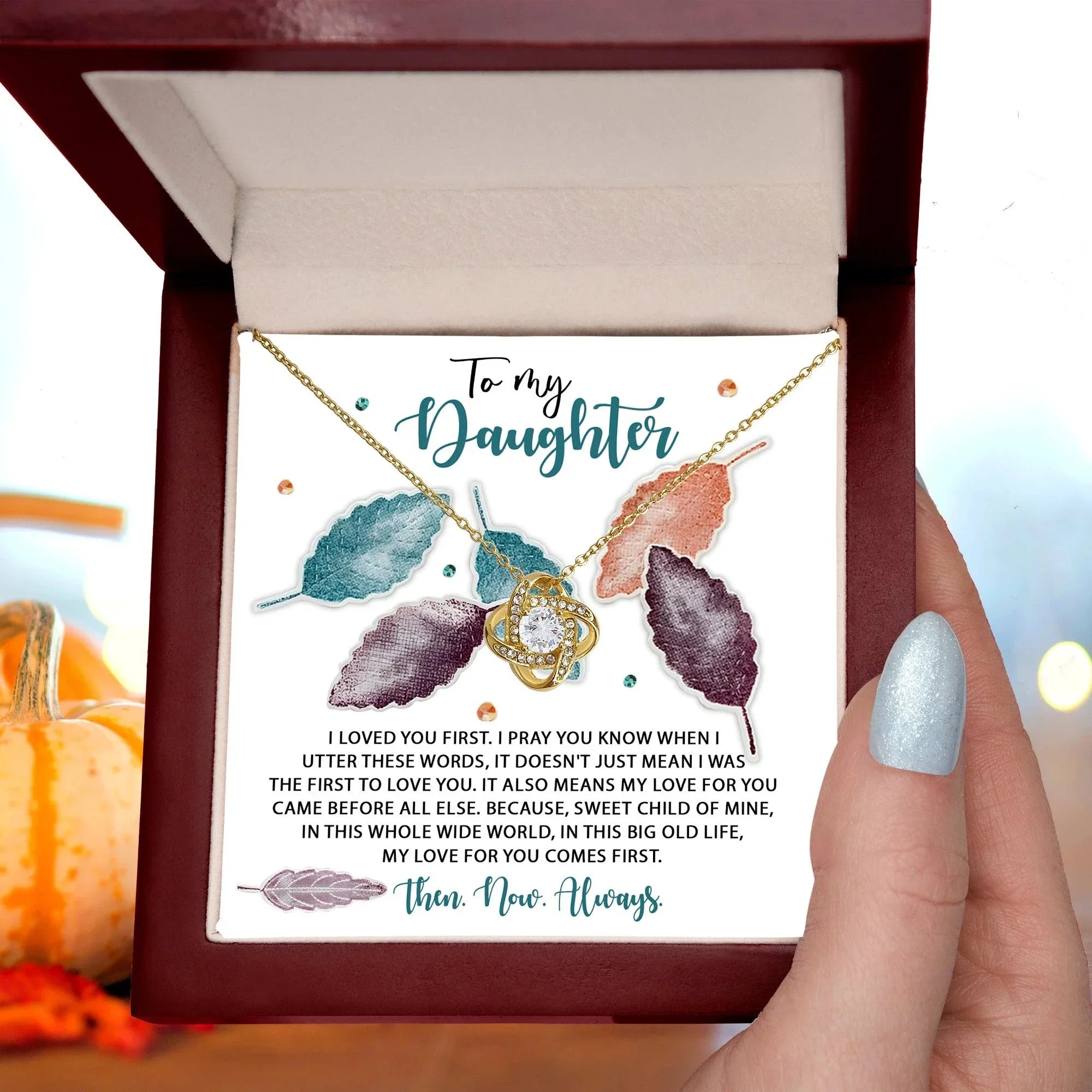 Gift for Daughter - Pray You Know - Love Knot Pendant Necklace