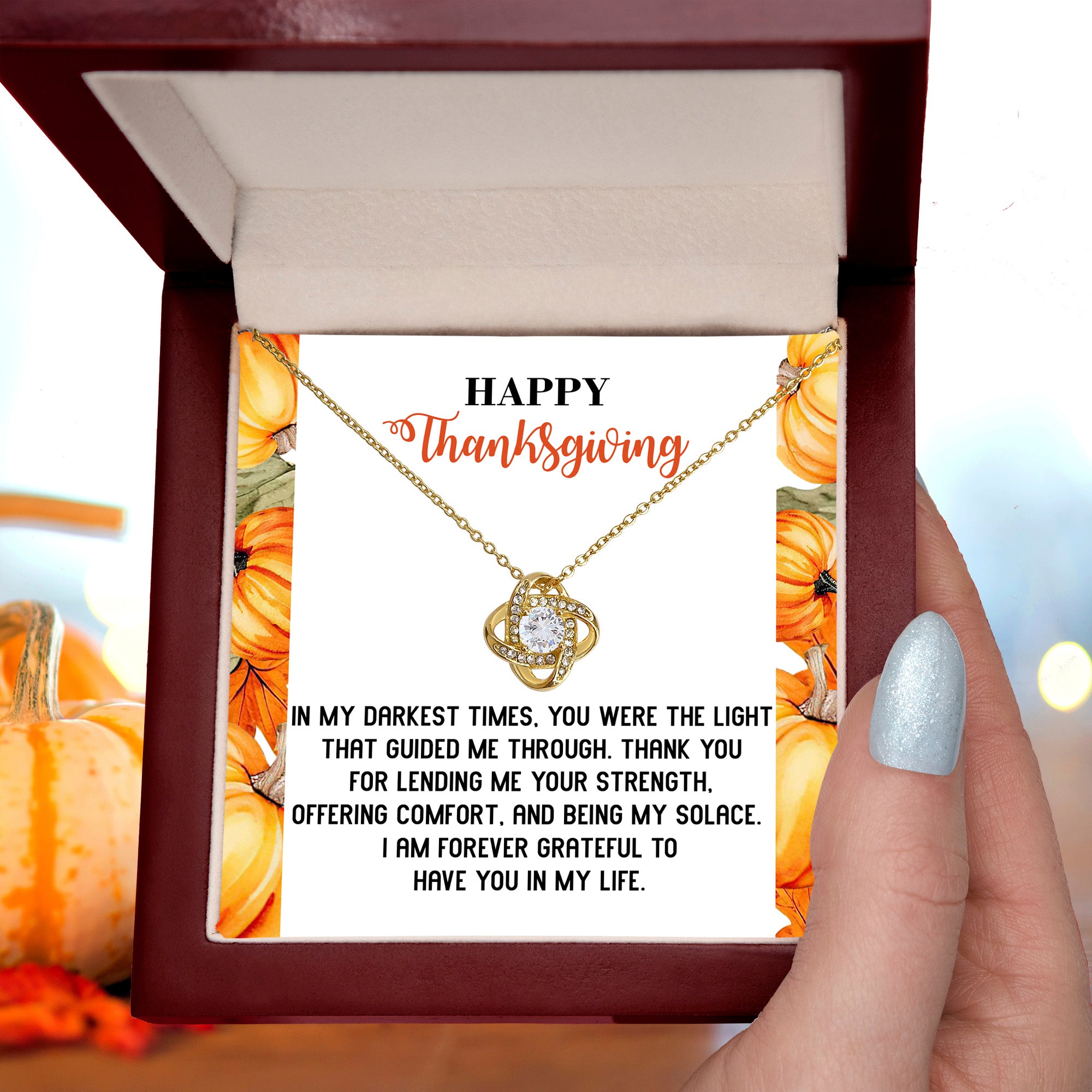 Gift for Thanksgiving - Guided Me Through - Love Knot Pendant Necklace - Mallard Moon