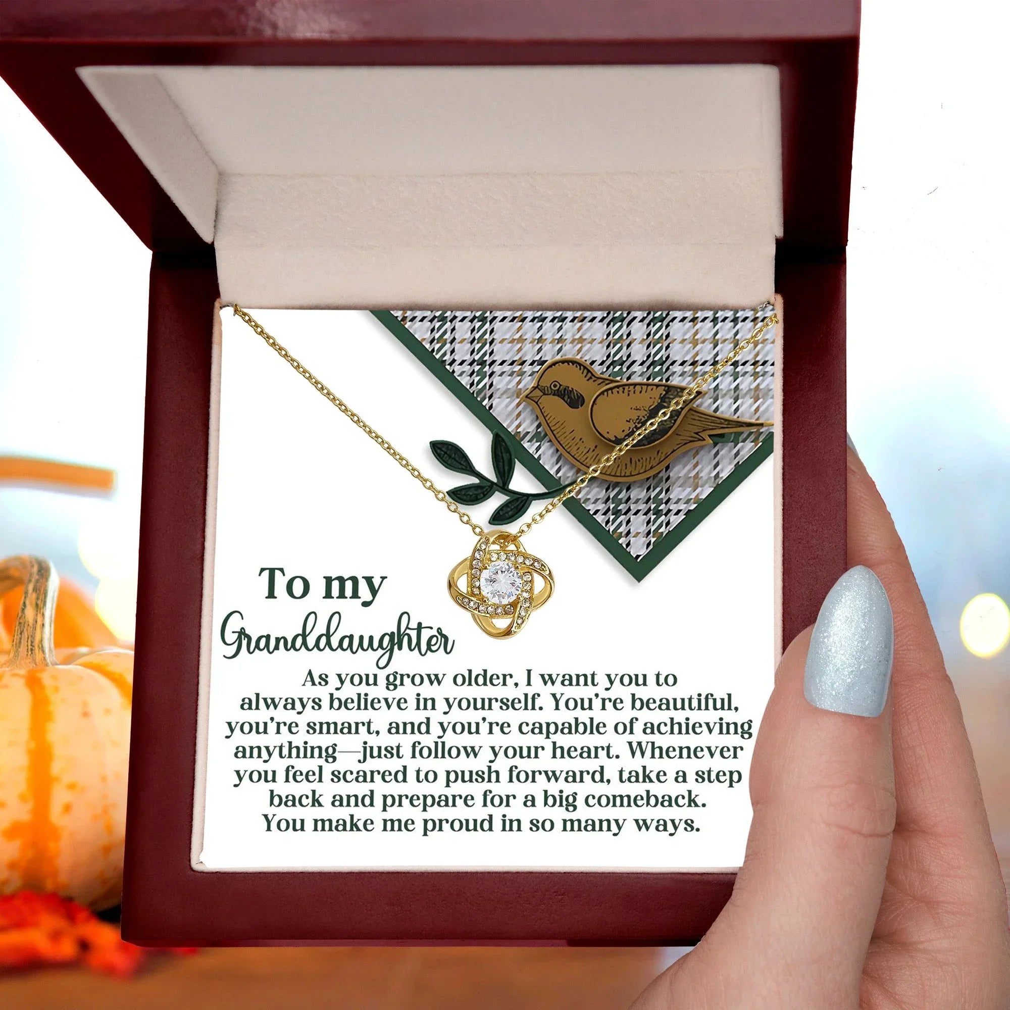 Gift for Granddaughter - A Big Comeback - Love Knot Pendant Necklace