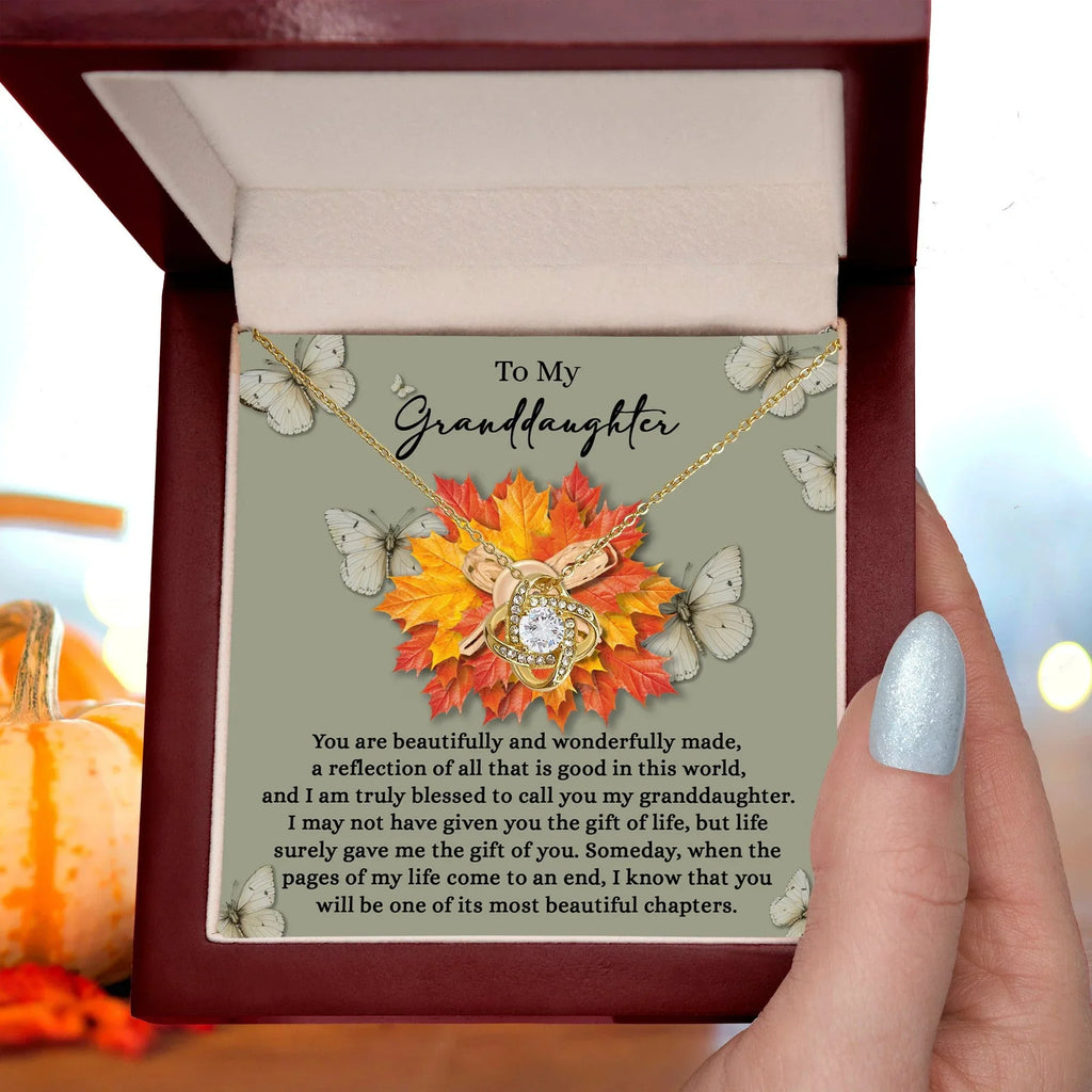 Granddaughter – Love Knot Necklace Gift | “Gift of You” Sentimental Message Card | Grandparent Keepsake for Birthday, Christmas & Special Milestones