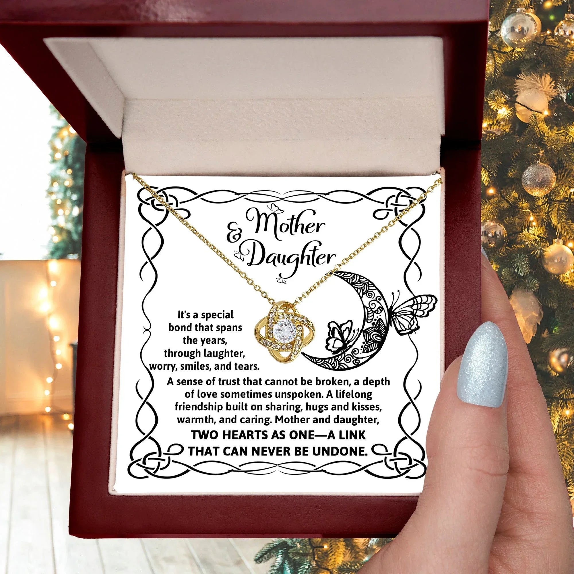 Mother and Daughter - A Special Bond Love Knot Pendant Necklace