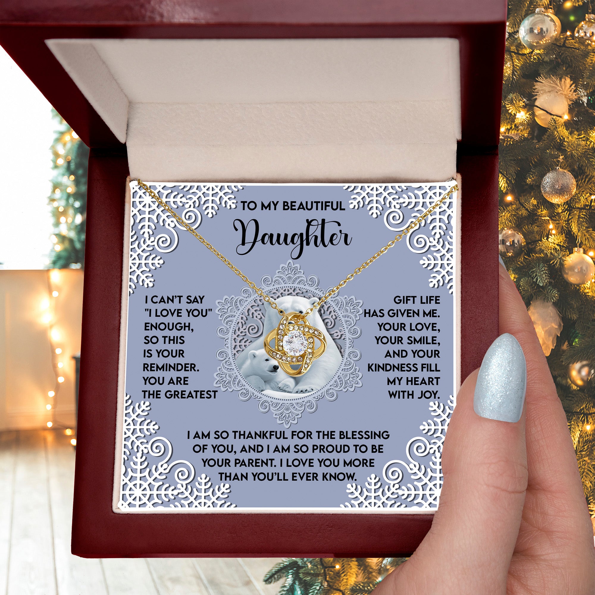 Gift for Daughter - Fill My Heart My Heart With Joy - Love Knot Pendant Necklace - Mallard Moon