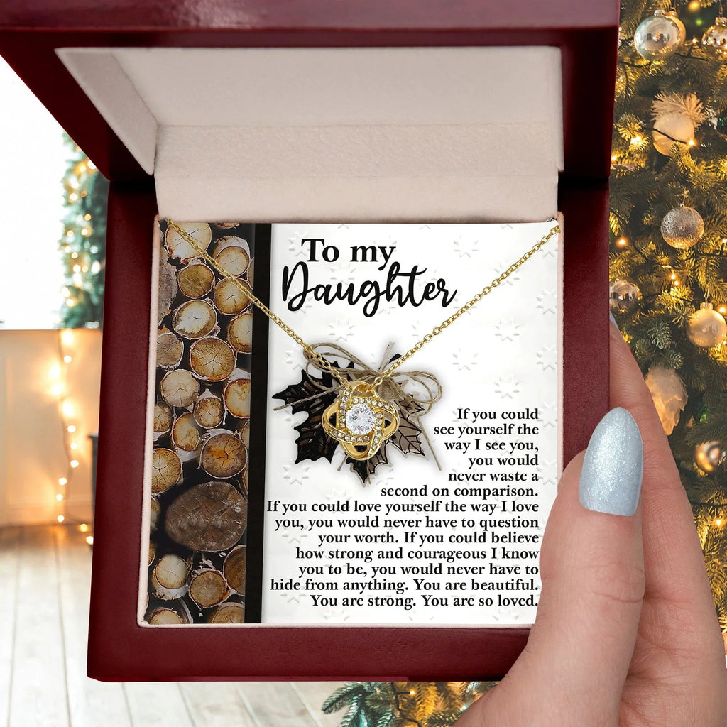 Gift for Daughter - Straighten Your Crown- Love Knot Pendant Necklace
