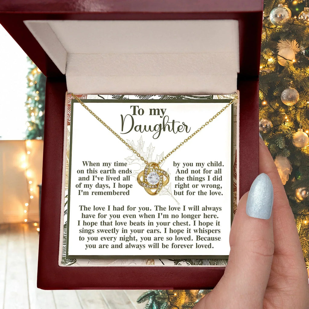 Gift for Daughter - In Your Ears - Love Knot Pendant Necklace