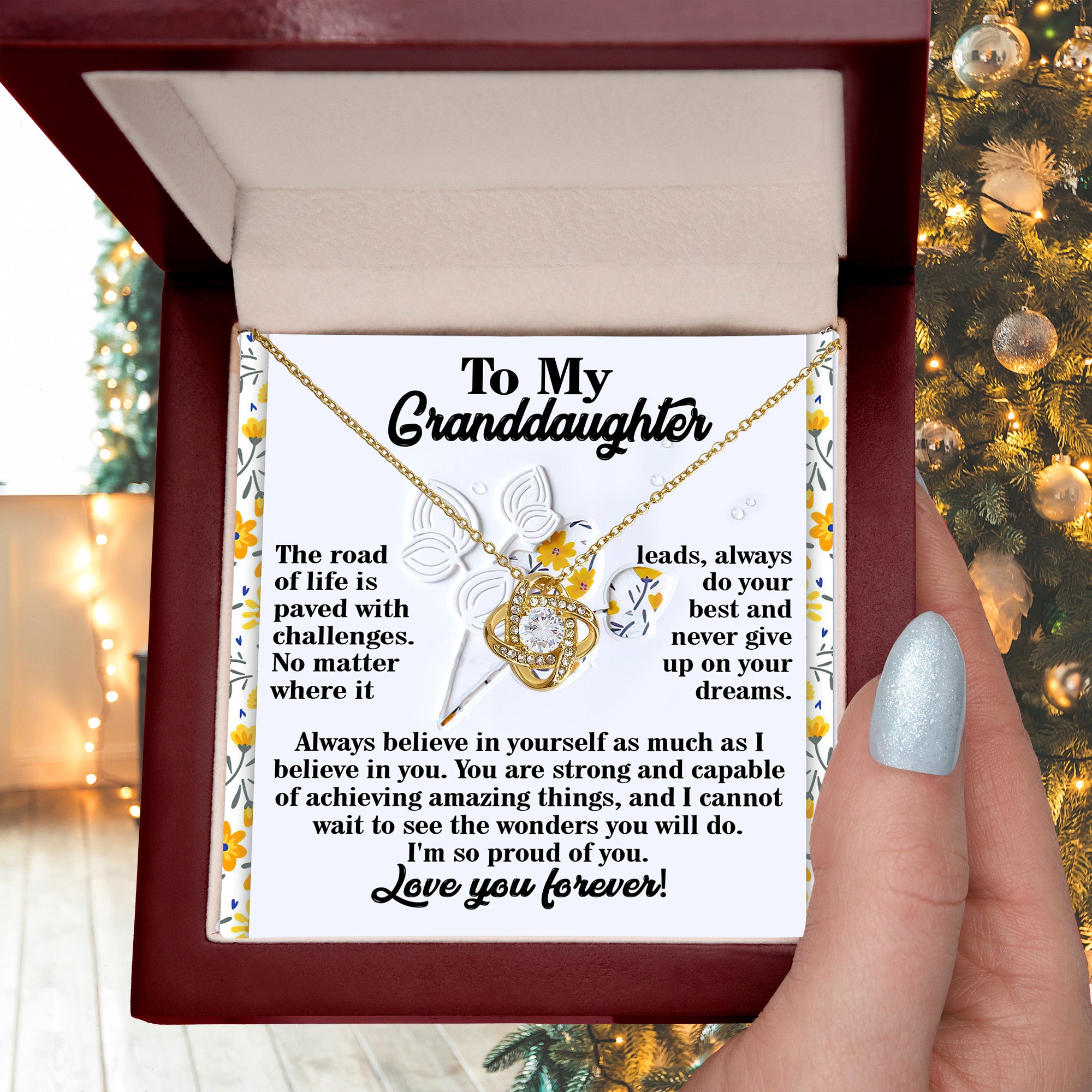 Gift for Granddaughter - On Your Dreams - Love Knot Pendant Necklace - Mallard Moon