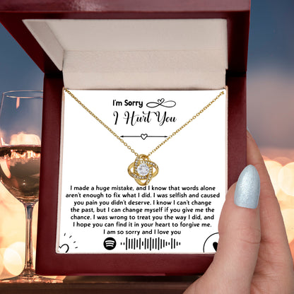 Apology Gift for Girlfriend, Wife, Soulmate - Sorry, You Didn't Deserve - Love Knot Pendant Necklace - Mallard Moon