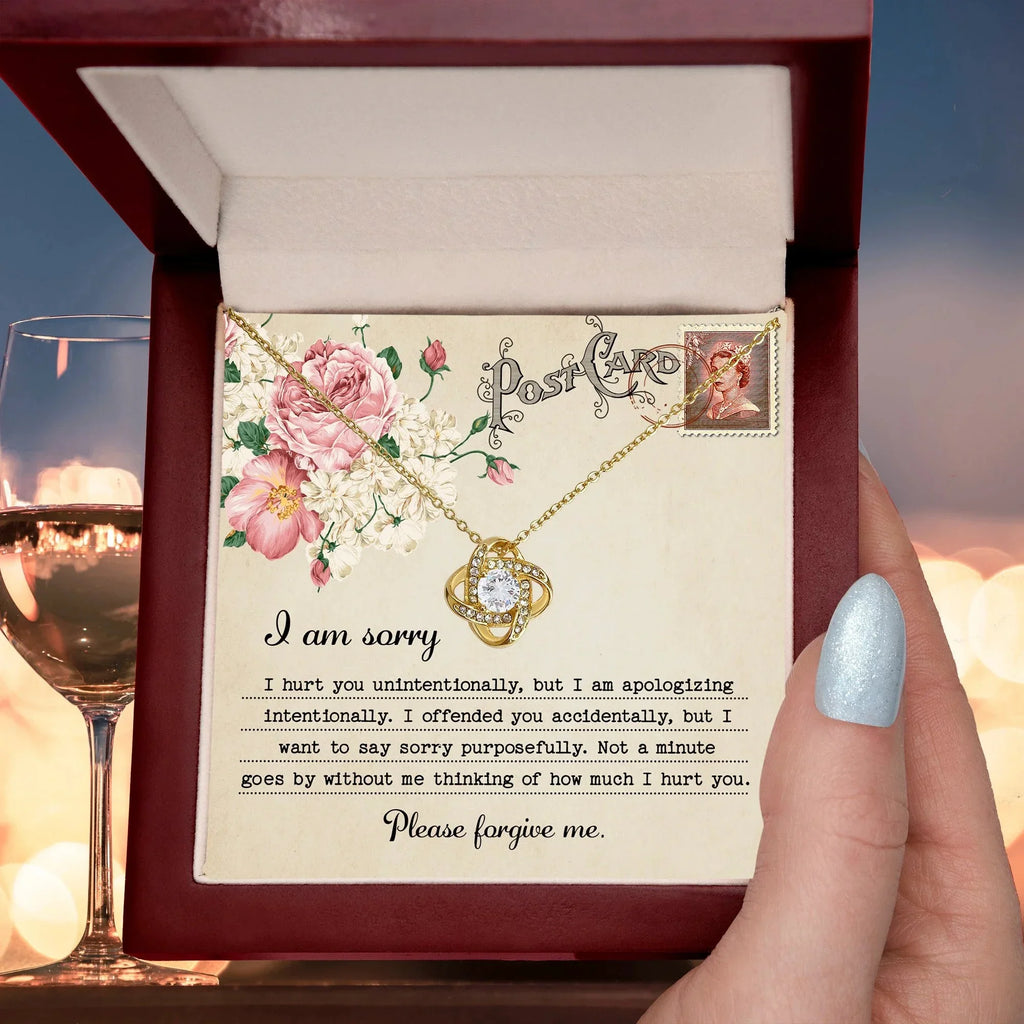 Forgive Me Gift - Sorry I Hurt You, I am Apologizing Intentionally - Love Knot Pendant Necklace