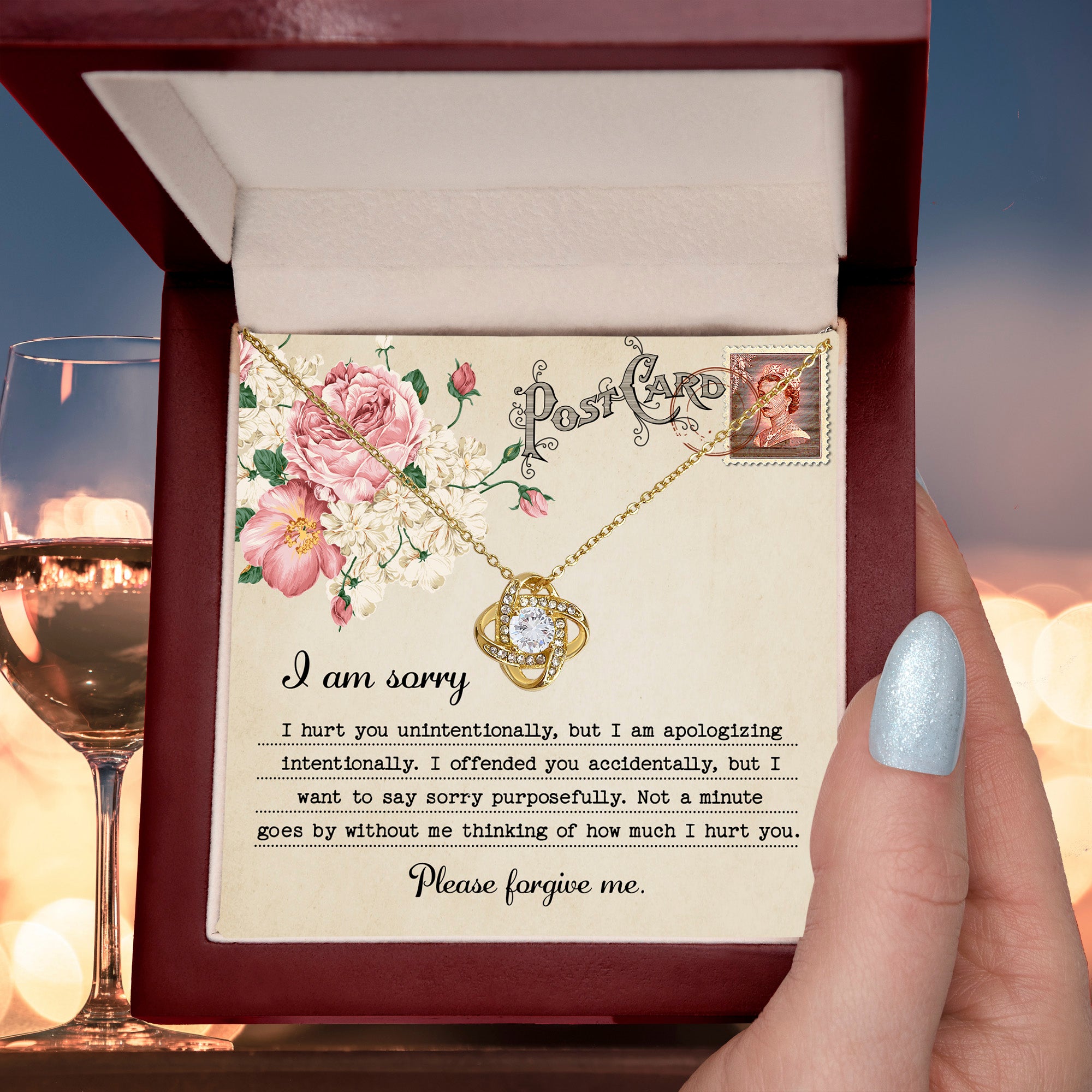 Forgive Me Gift - Sorry I Hurt You, I am Apologizing Intentionally - Love Knot Pendant Necklace - Mallard Moon