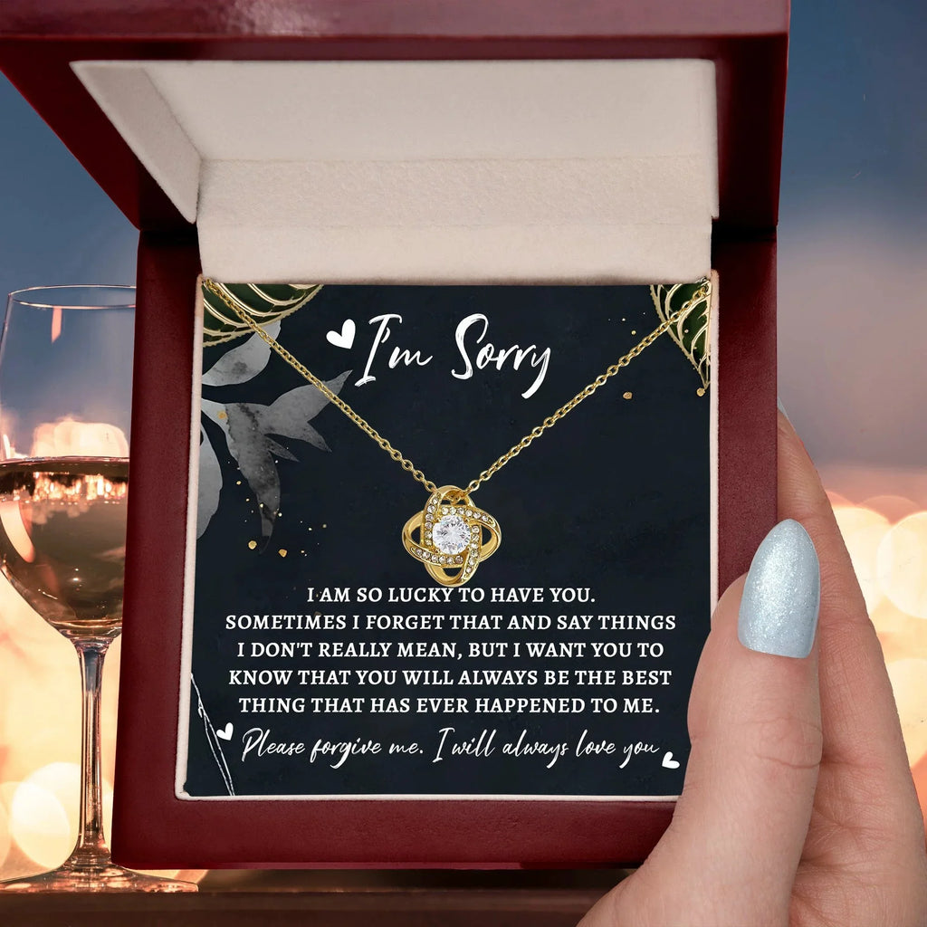 Apology Gift - Sorry, The Best Thing - Love Knot Pendant Necklace