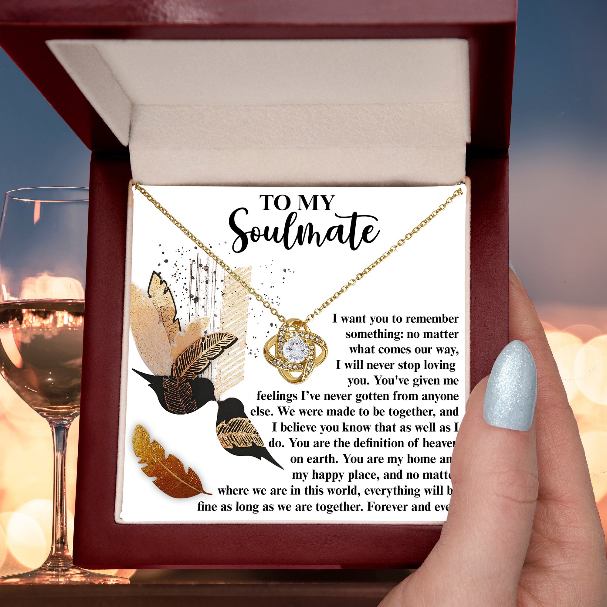 Gift for Soulmate - Given Me Feelings - Love Knot Pendant Necklace - Mallard Moon