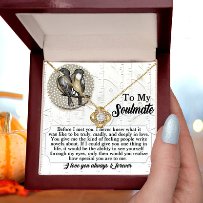 Gift for Soulmate - Write Novels - Love Knot Pendant Necklace - Mallard Moon Gift Shop