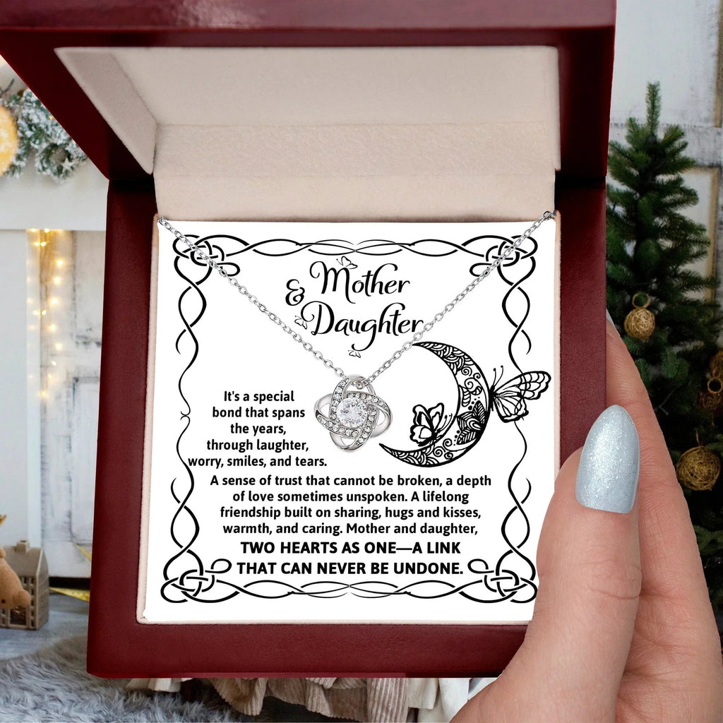 Mother and Daughter - A Special Bond Love Knot Pendant Necklace