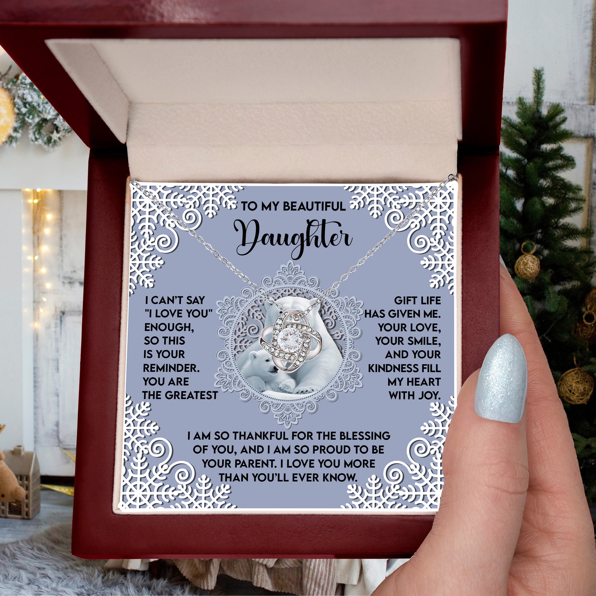 Gift for Daughter - Fill My Heart My Heart With Joy - Love Knot Pendant Necklace - Mallard Moon