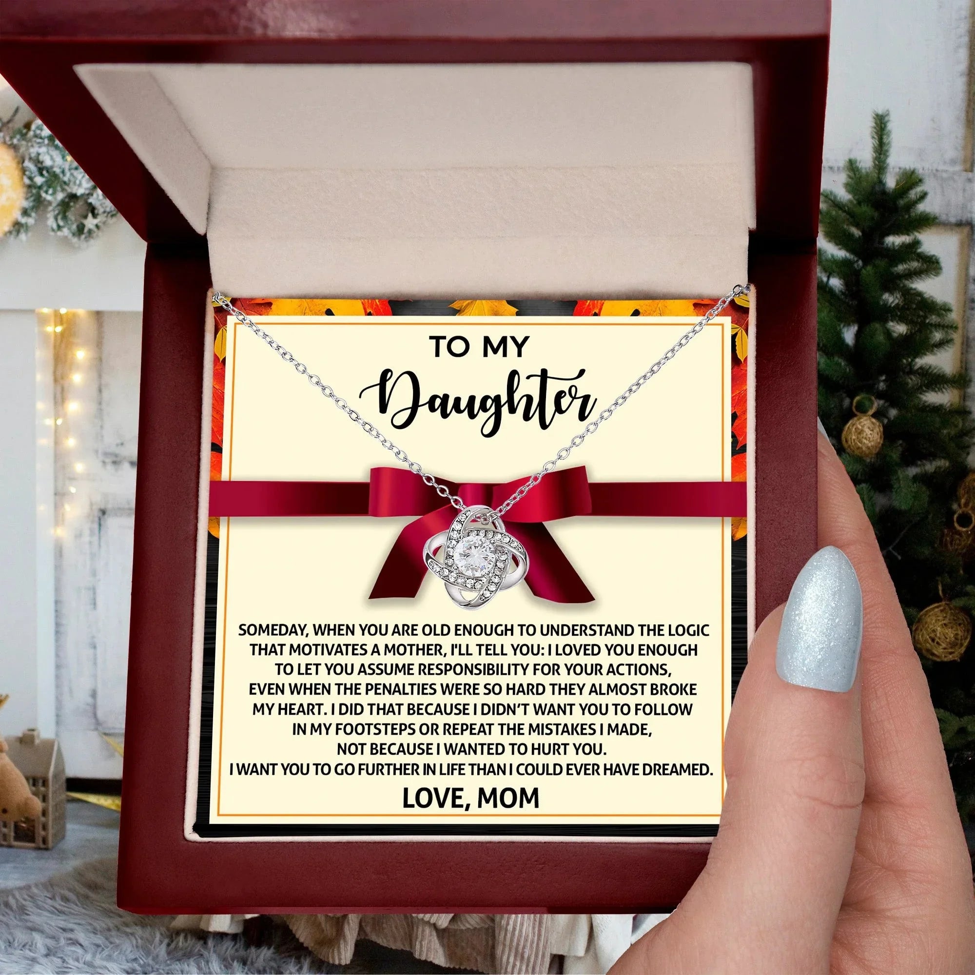 Gift for Daughter - Further In Life - Love Knot Pendant Necklace