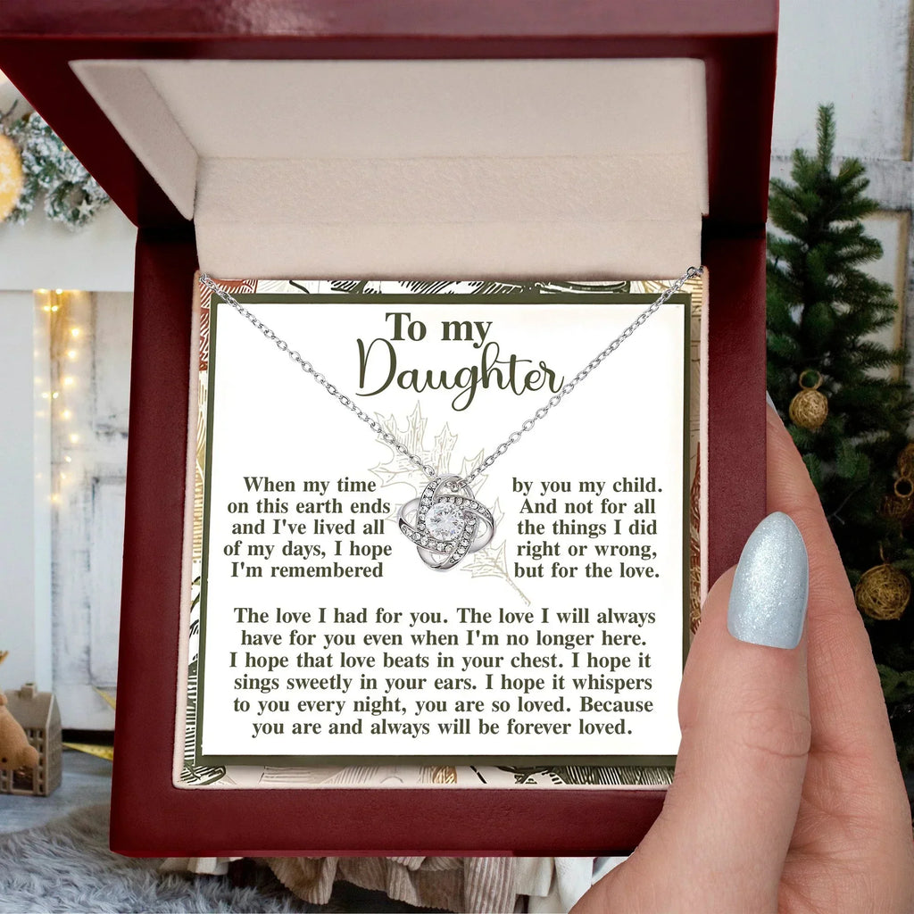 Gift for Daughter - In Your Ears - Love Knot Pendant Necklace
