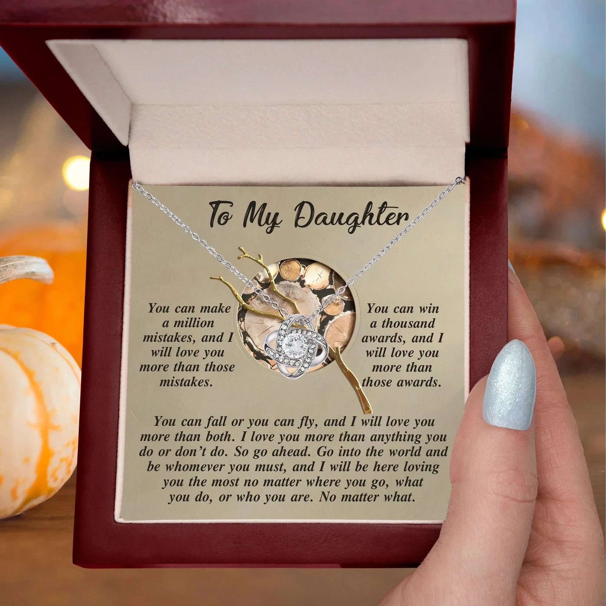 Gift for Daughter - A Thousand Awards - Love Knot Pendant Necklace
