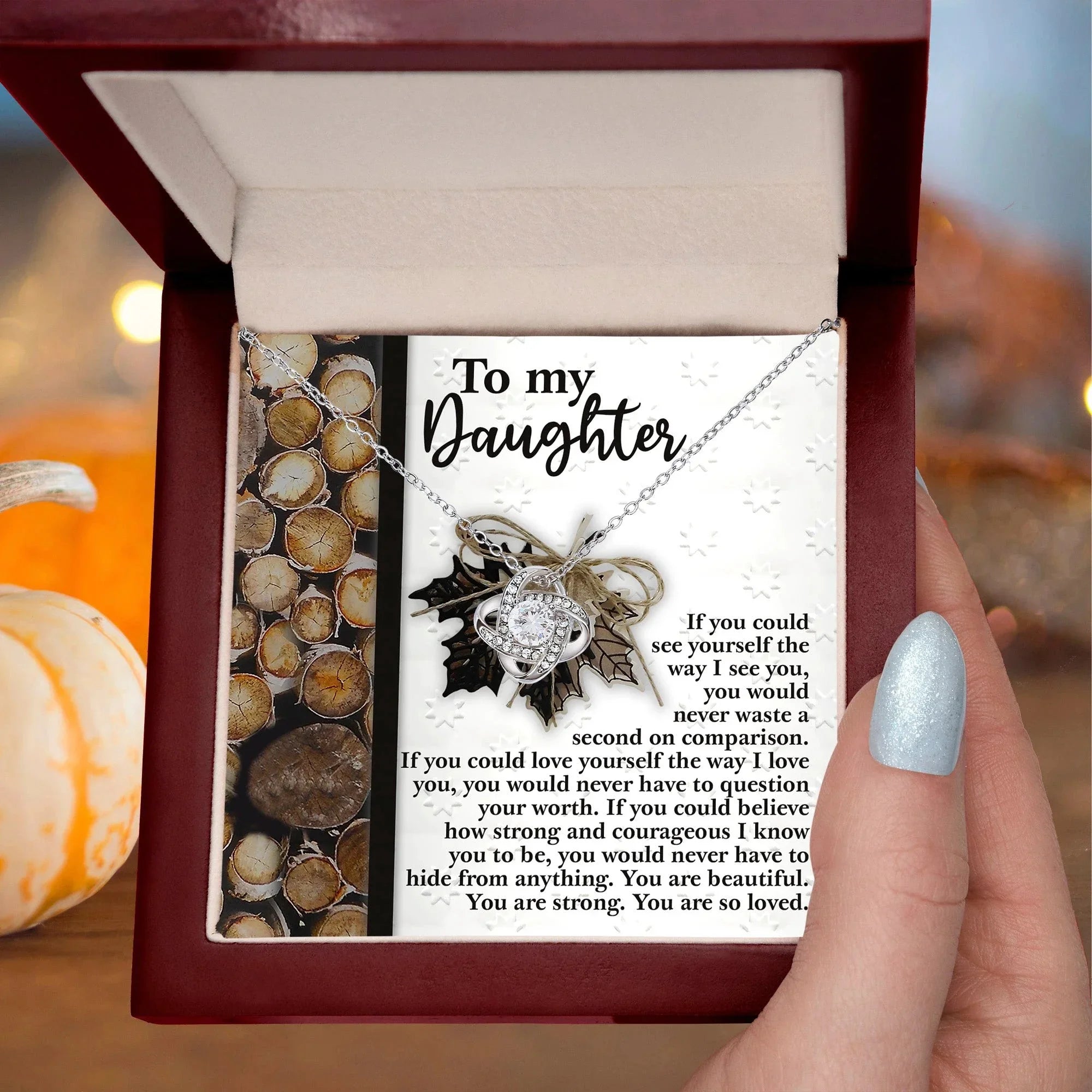 Gift for Daughter - Straighten Your Crown- Love Knot Pendant Necklace