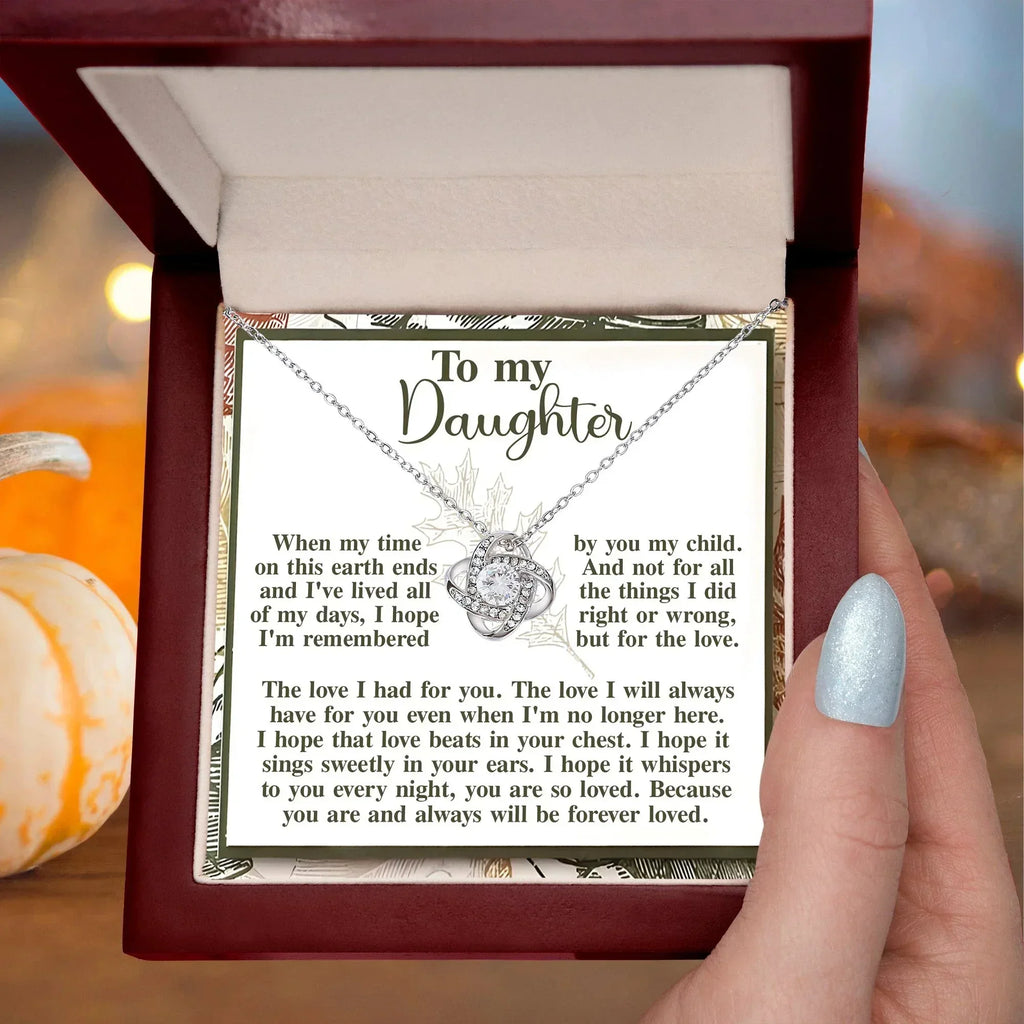 Gift for Daughter - In Your Ears - Love Knot Pendant Necklace