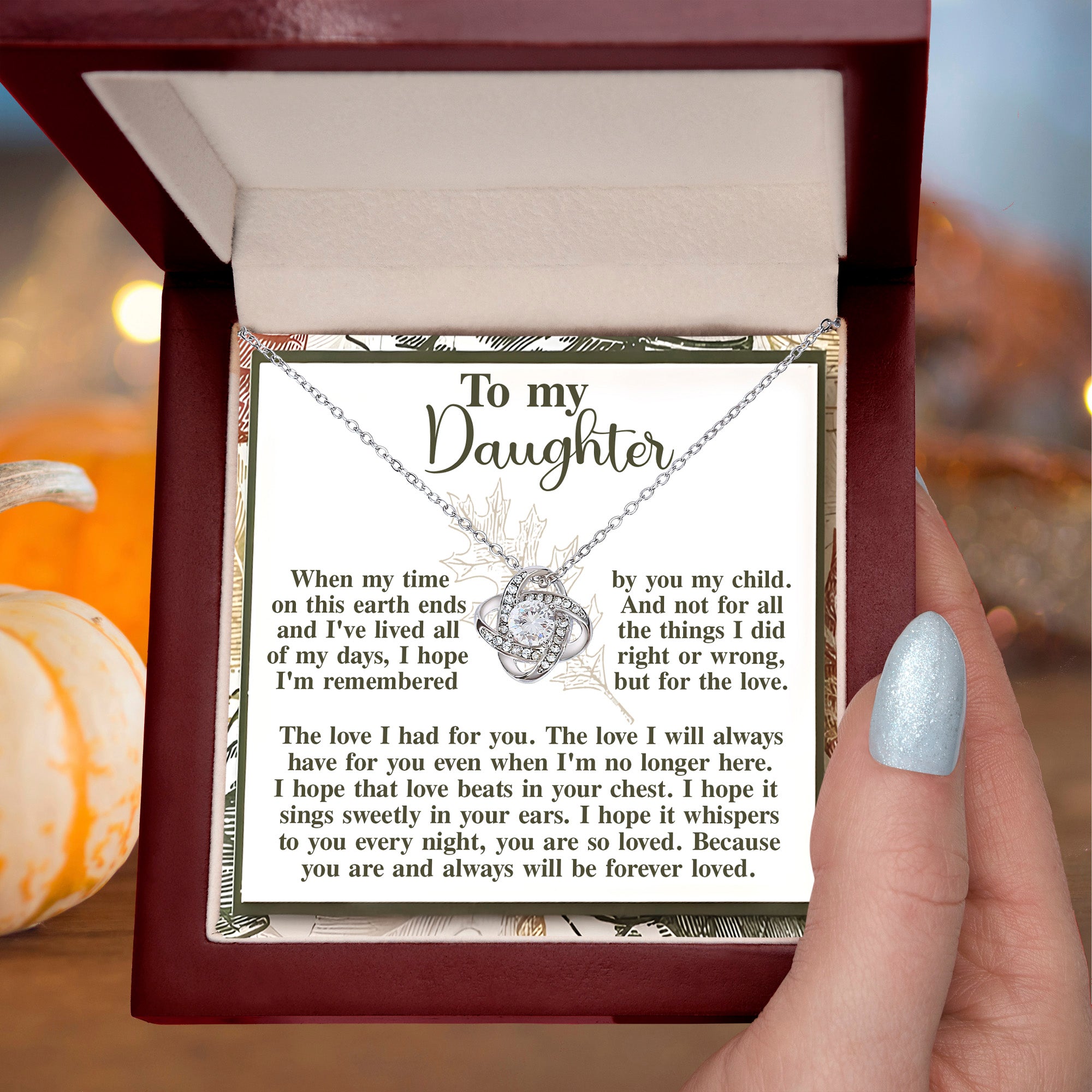 Gift for Granddaughter - How Beautiful - Love Knot Pendant Necklace - Mallard Moon