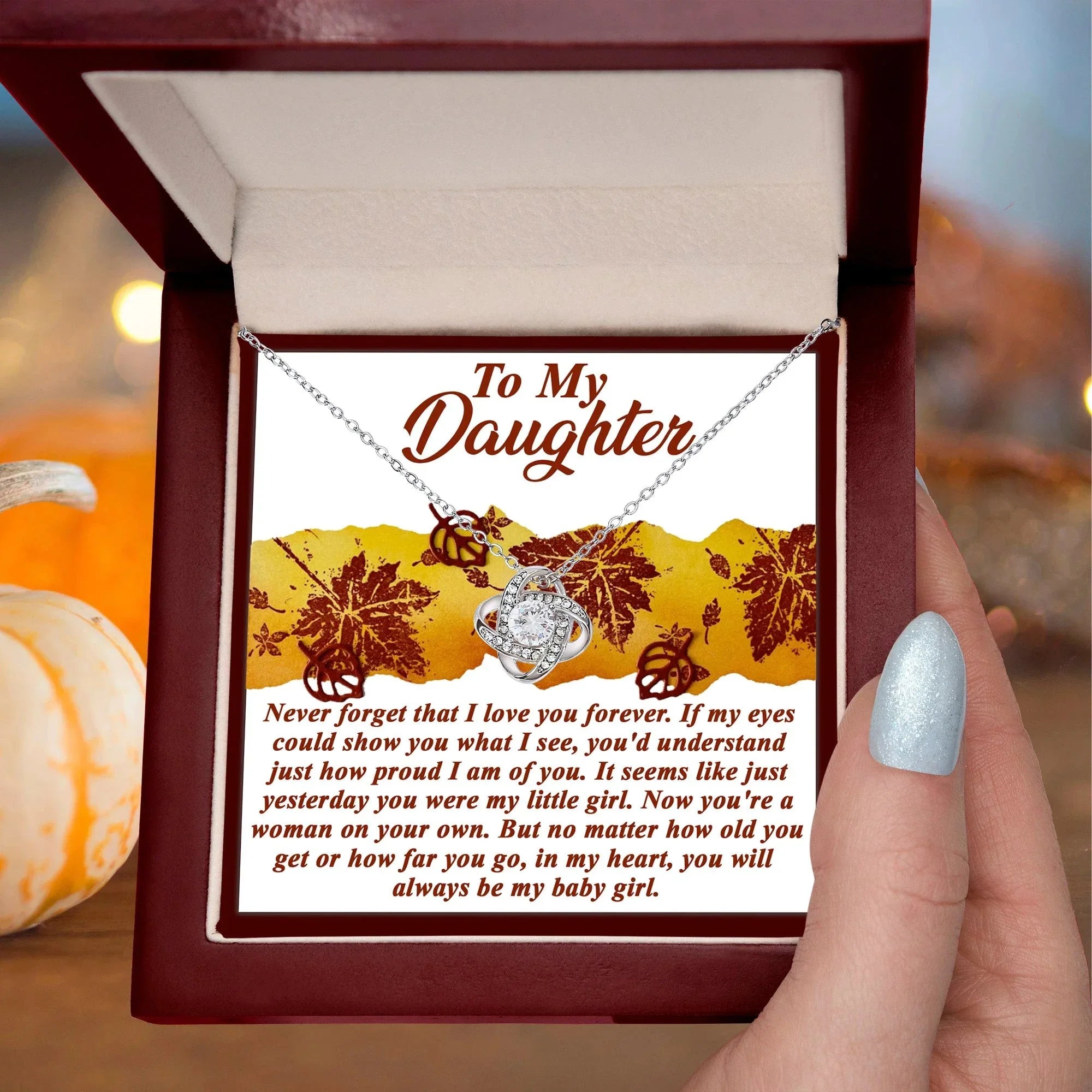 Gift for Daughter - On Your Own - Love Knot Pendant Necklace