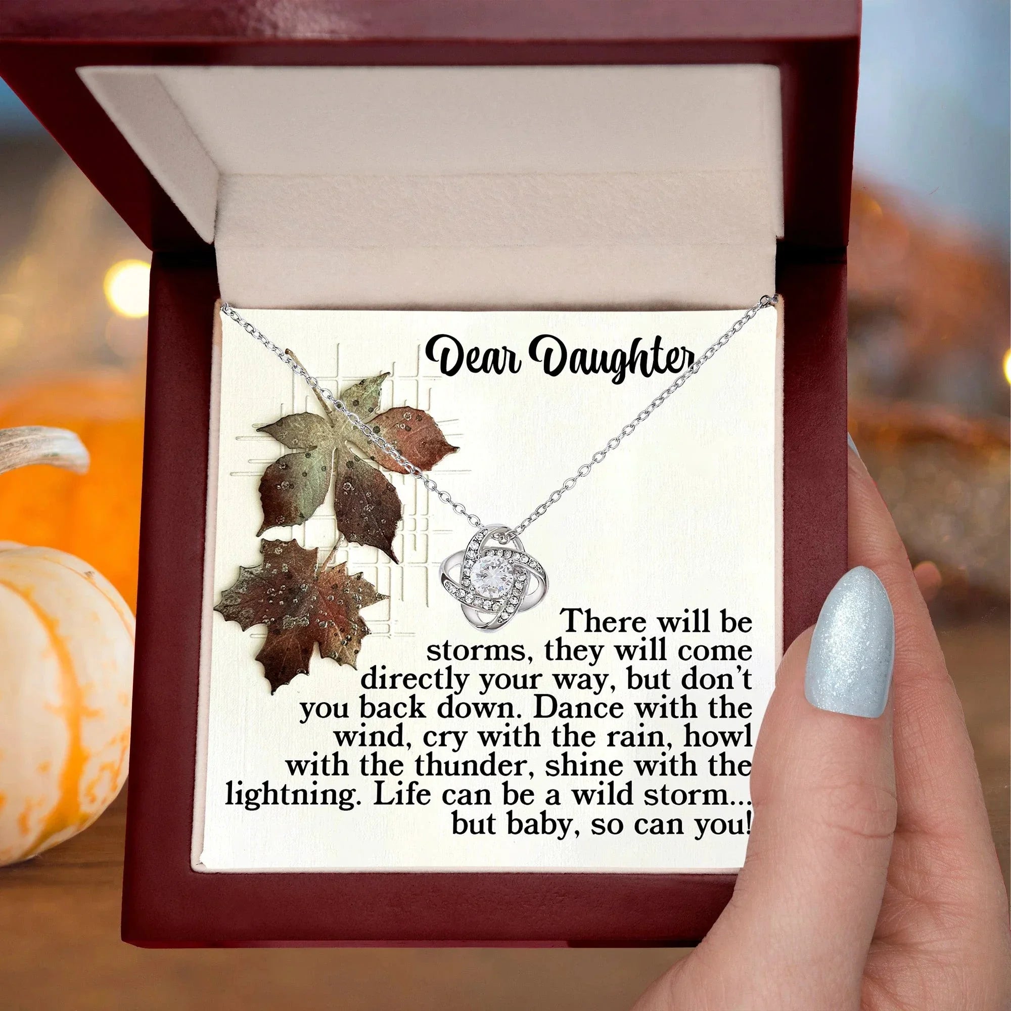 Gift for Daughter - With The Thunder - Love Knot Pendant Necklace