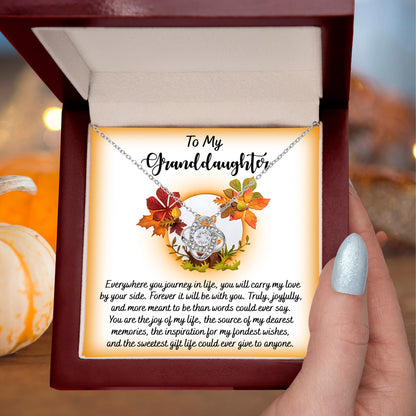 To My Granddaughter – Love Knot Necklace | Cute Fox Woodland Message Card | “Everywhere You Journey” Sentimental Gift from Grandparent