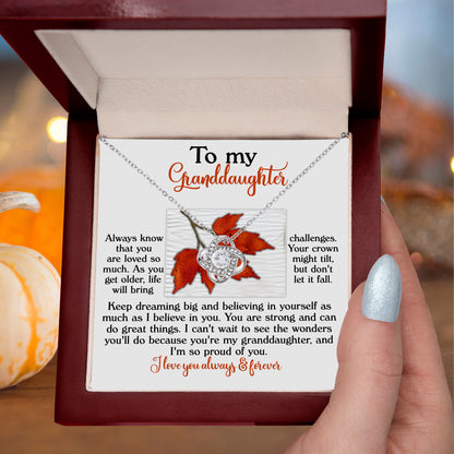 Gift for Granddaughter - Do Great Things - Love Knot Pendant Necklace - Mallard Moon