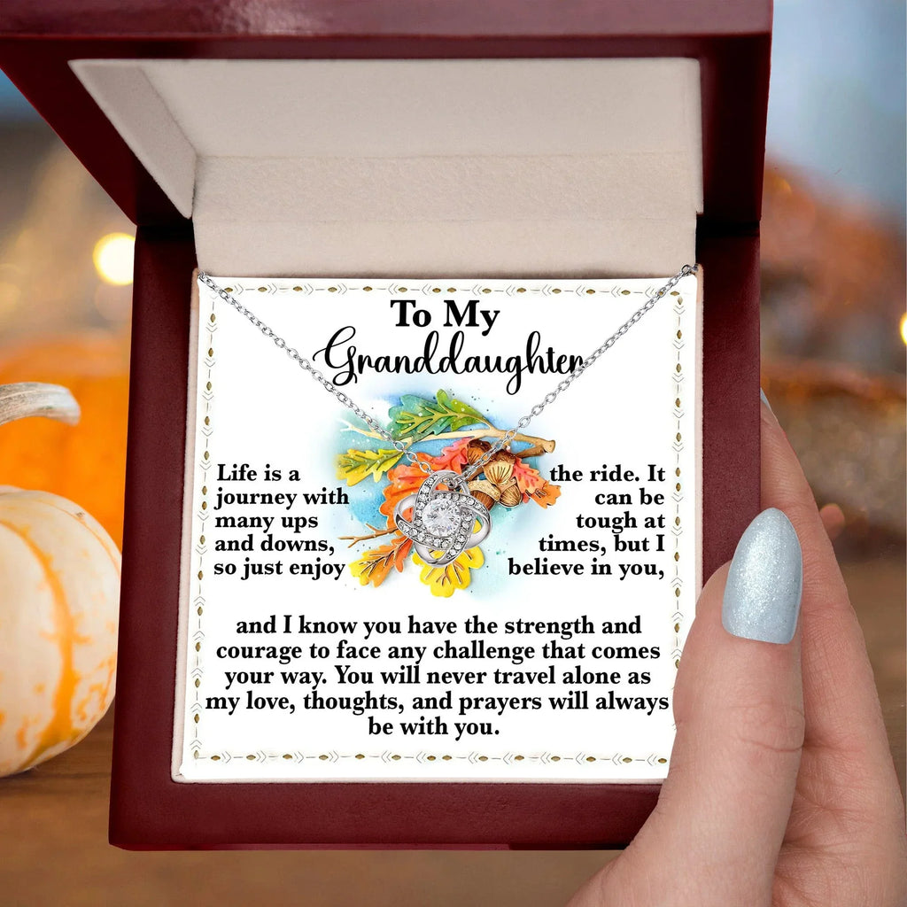 Gift for Granddaughter - Never Travel Alone - Love Knot Pendant Necklace