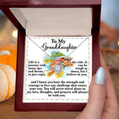 Gift for Granddaughter - Never Travel Alone - Love Knot Pendant Necklace - Mallard Moon