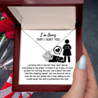Apology Gift for Girlfriend, Wife, Soulmate - Sorry, Please Don't Stop Talking - Love Knot Pendant Necklace