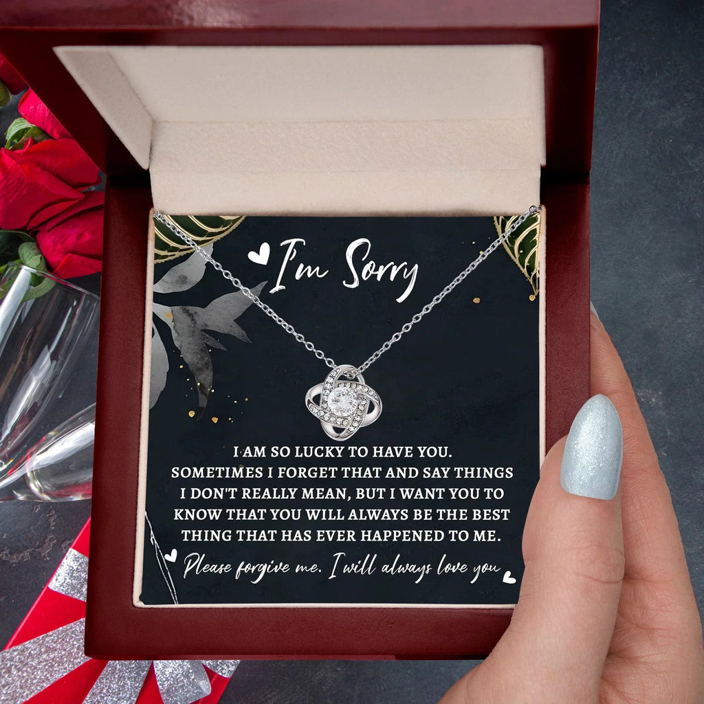 Apology Gift - Sorry, The Best Thing - Love Knot Pendant Necklace