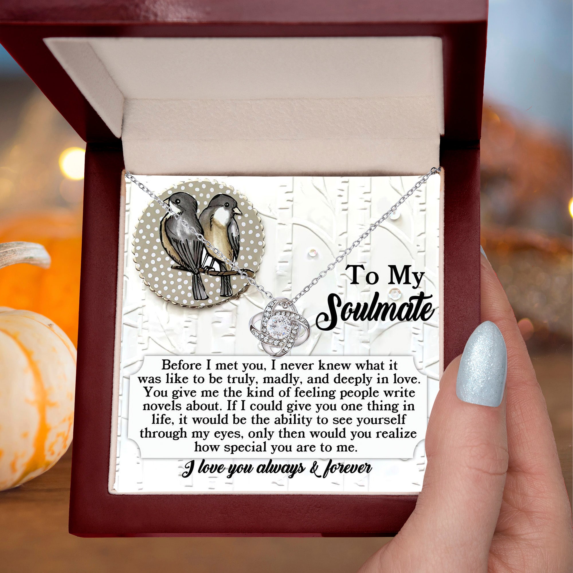 Gift for Soulmate - Write Novels - Love Knot Pendant Necklace - Mallard Moon Gift Shop
