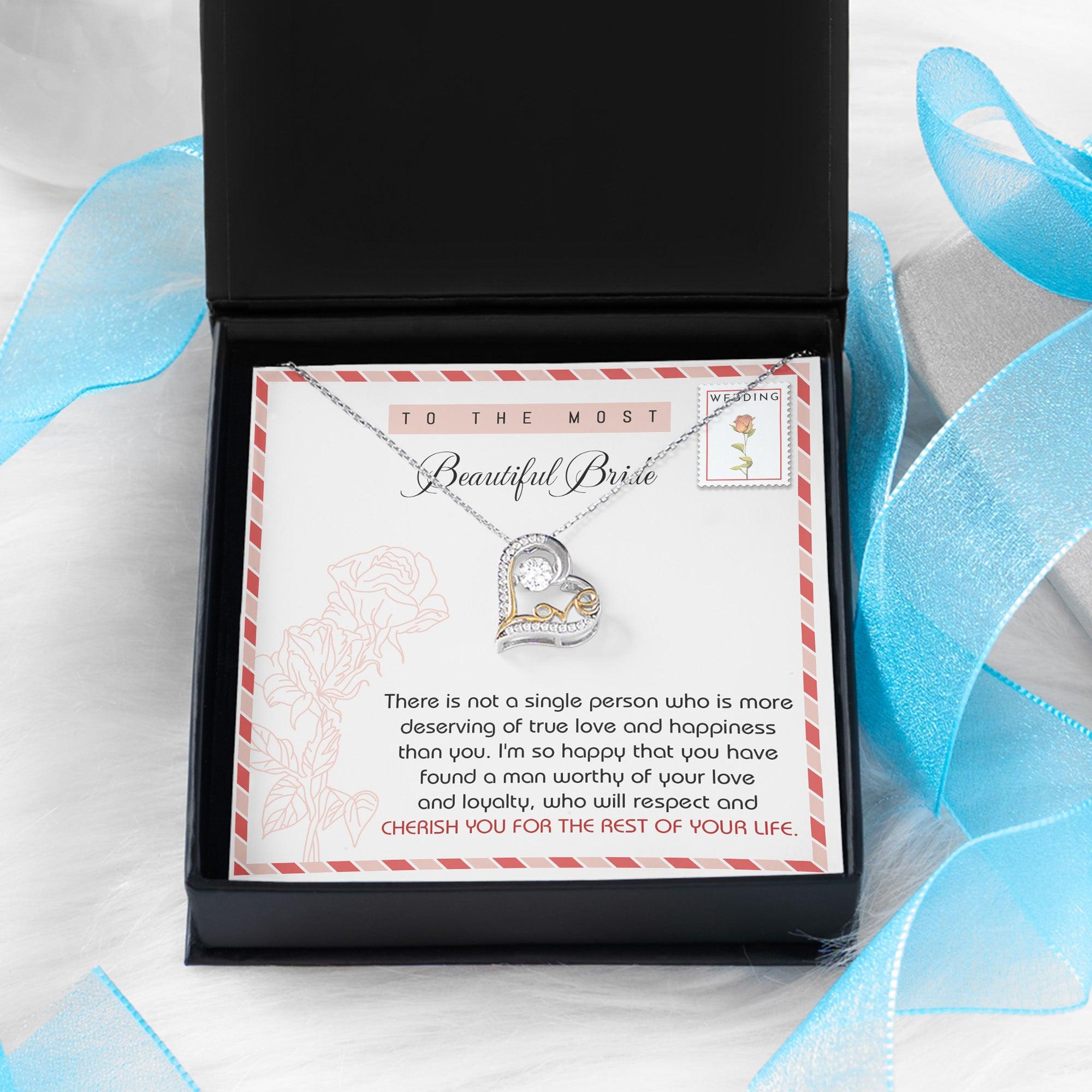 Gift for Bride Wedding Gift Dancing Love Heart Necklace - Mallard Moon Gift Shop