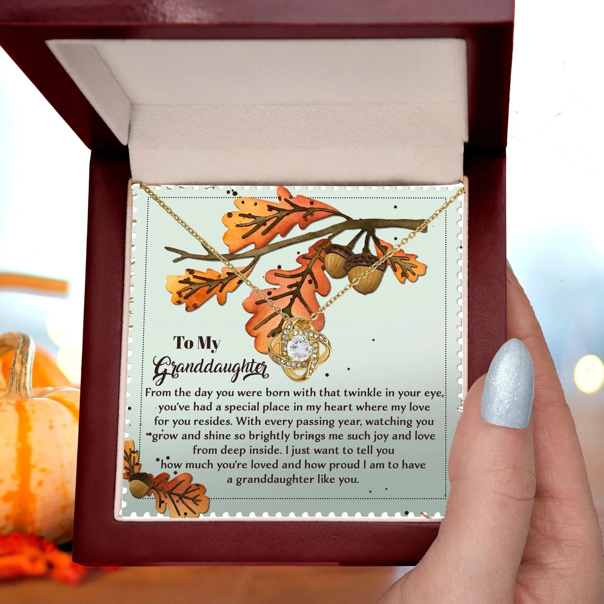 Gift for Granddaughter - From Deep Inside - Love Knot Pendant Necklace