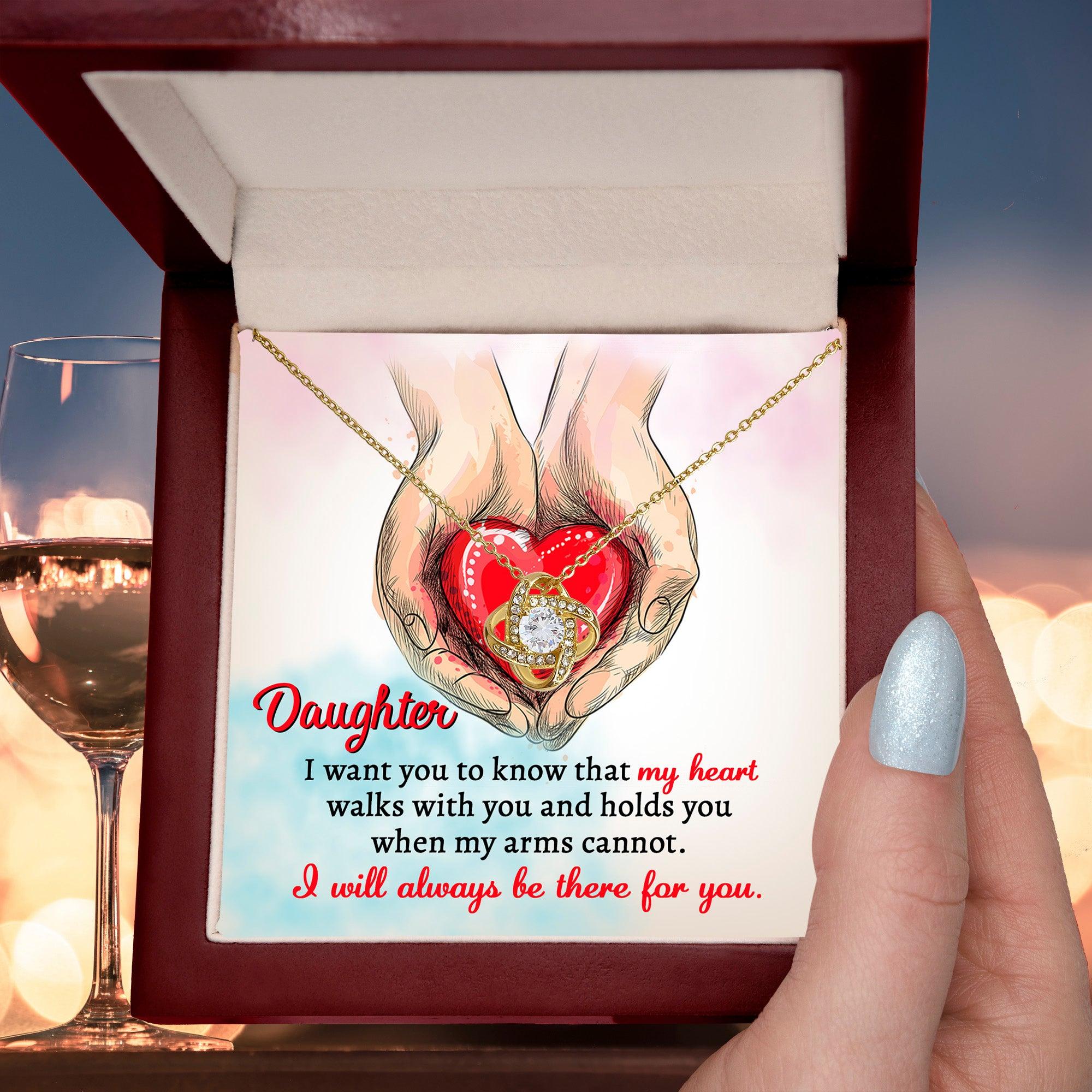 Gift for Daughter- I Will Always Be There Love Knot Pendant Necklace - Mallard Moon Gift Shop