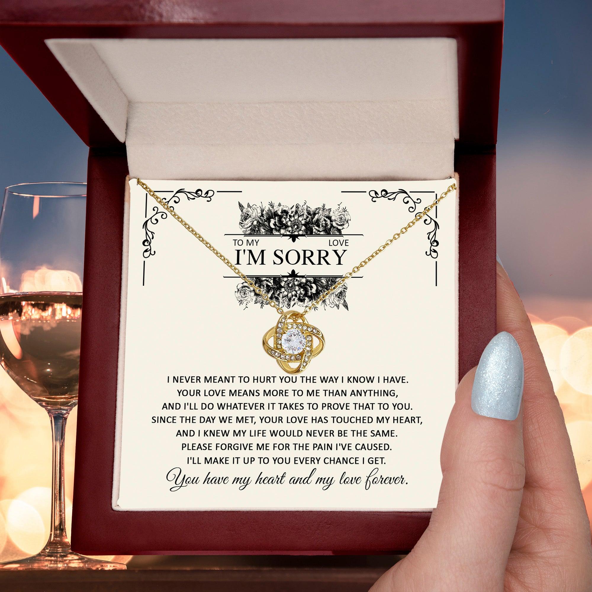 Apology Gift for Her - To My Love, I'm Sorry - Love Knot Pendant Necklace - Mallard Moon Gift Shop