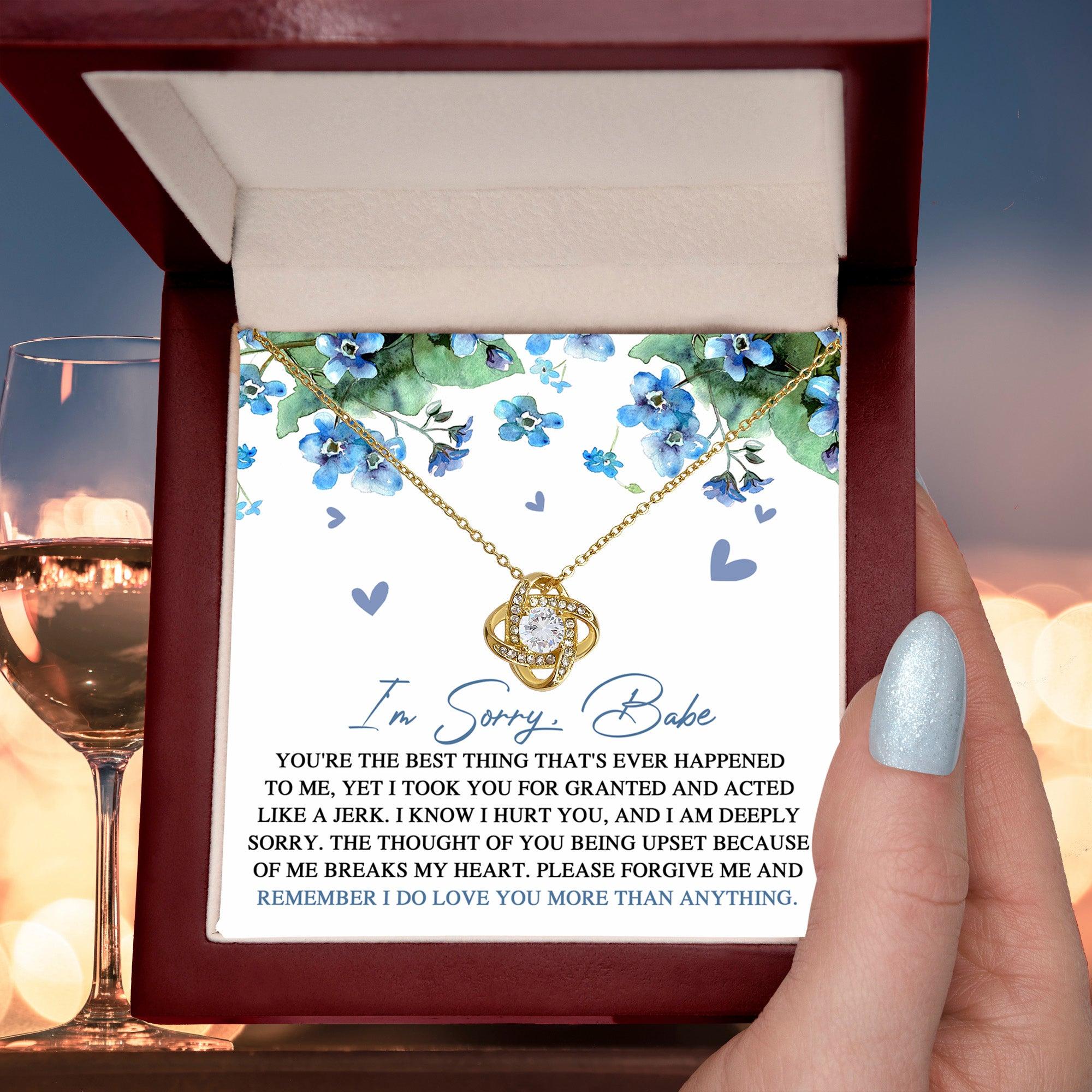 Apology Gift for Girlfriend, Wife, Soulmate - Sorry, More Than Anything - Love Knot Pendant Necklace - Mallard Moon Gift Shop