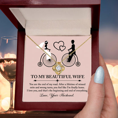 Wife Wedding Day Gift - I'm Finally Home Love Knot Pendant Necklace - Mallard Moon Gift Shop