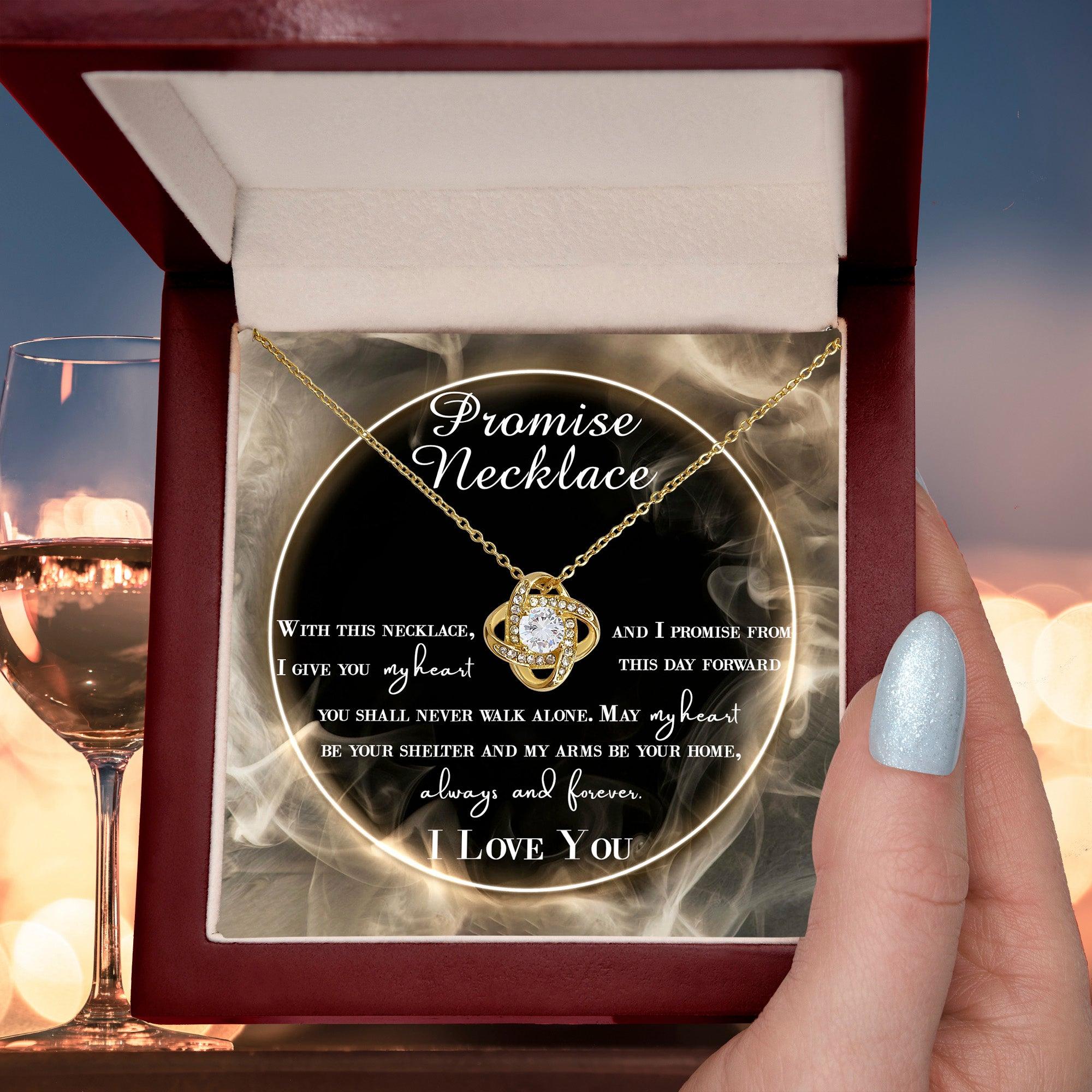 Wife Gift - I Promise My Heart Love Knot Pendant Necklace - Mallard Moon Gift Shop