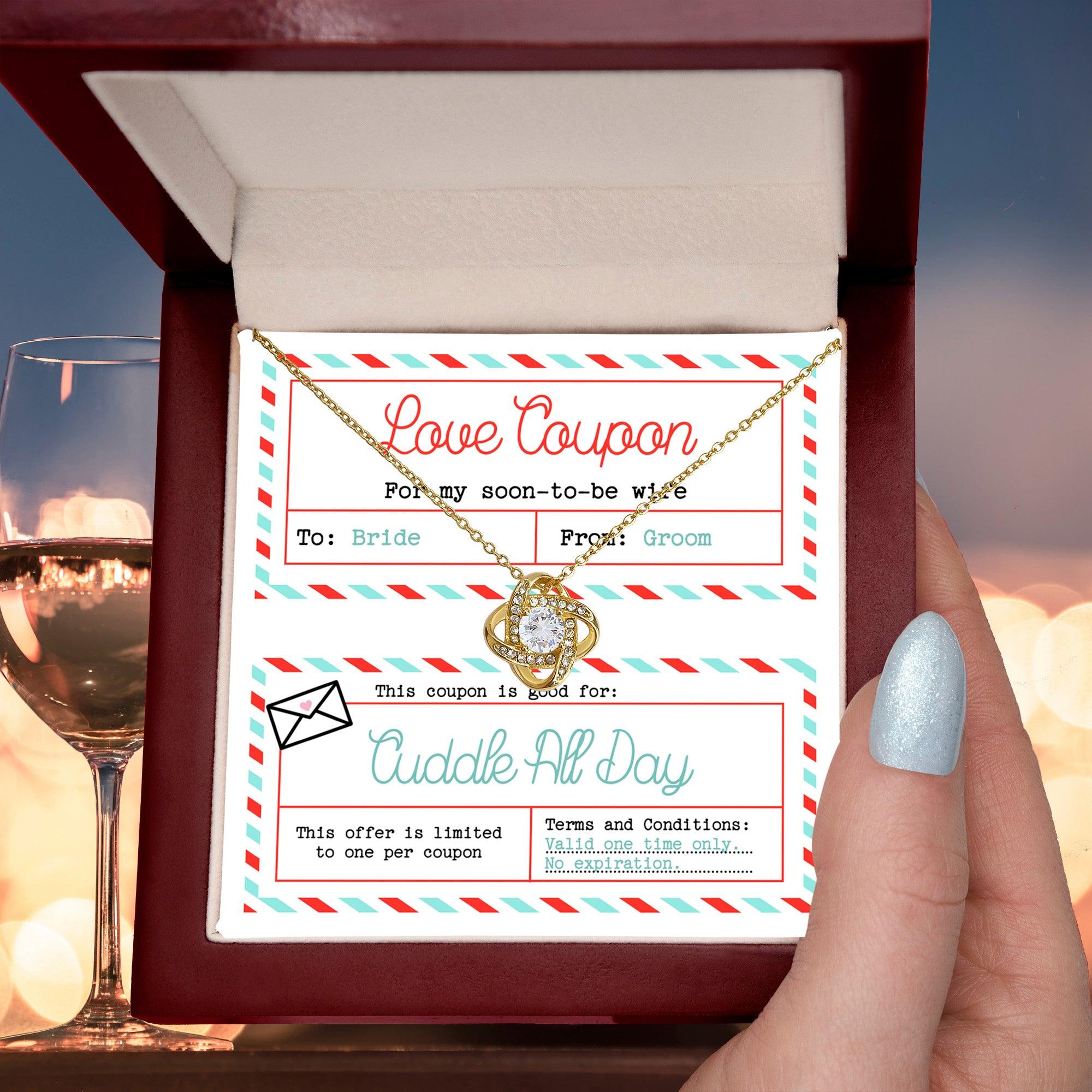 Wife Wedding Day Gift - Love Coupon - Love Knot Pendant Necklace - Mallard Moon Gift Shop