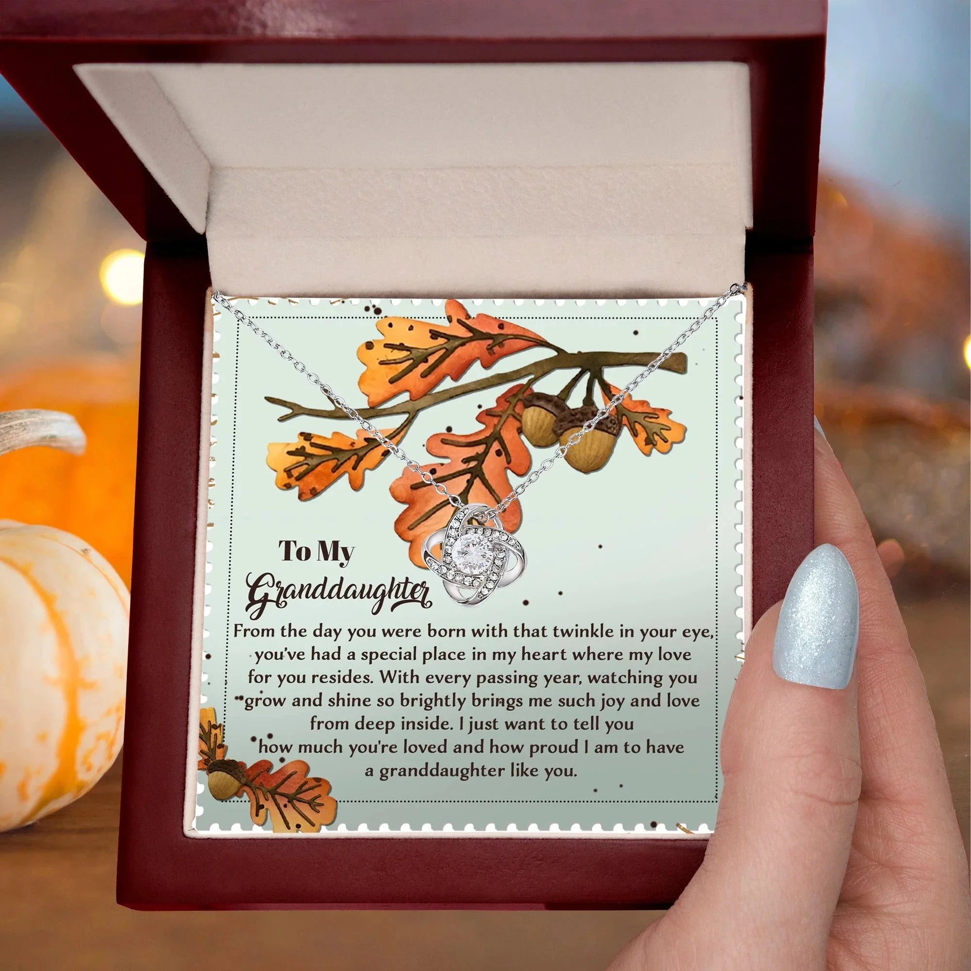 Gift for Granddaughter - From Deep Inside - Love Knot Pendant Necklace