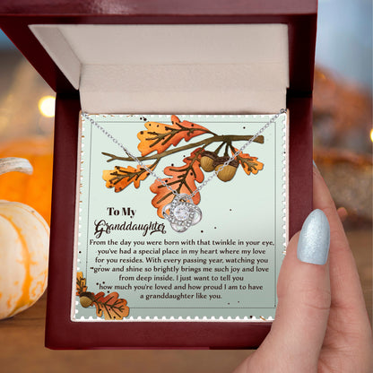 Gift for Granddaughter - From Deep Inside - Love Knot Pendant Necklace - Mallard Moon Gift Shop