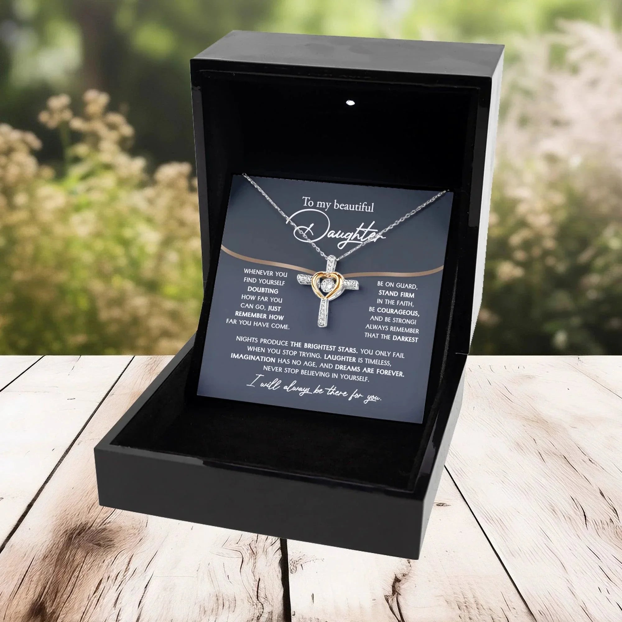 Daughter Gift for Birthday, Graduation, Christmas - Brightest Stars - Cross Pendant Necklace